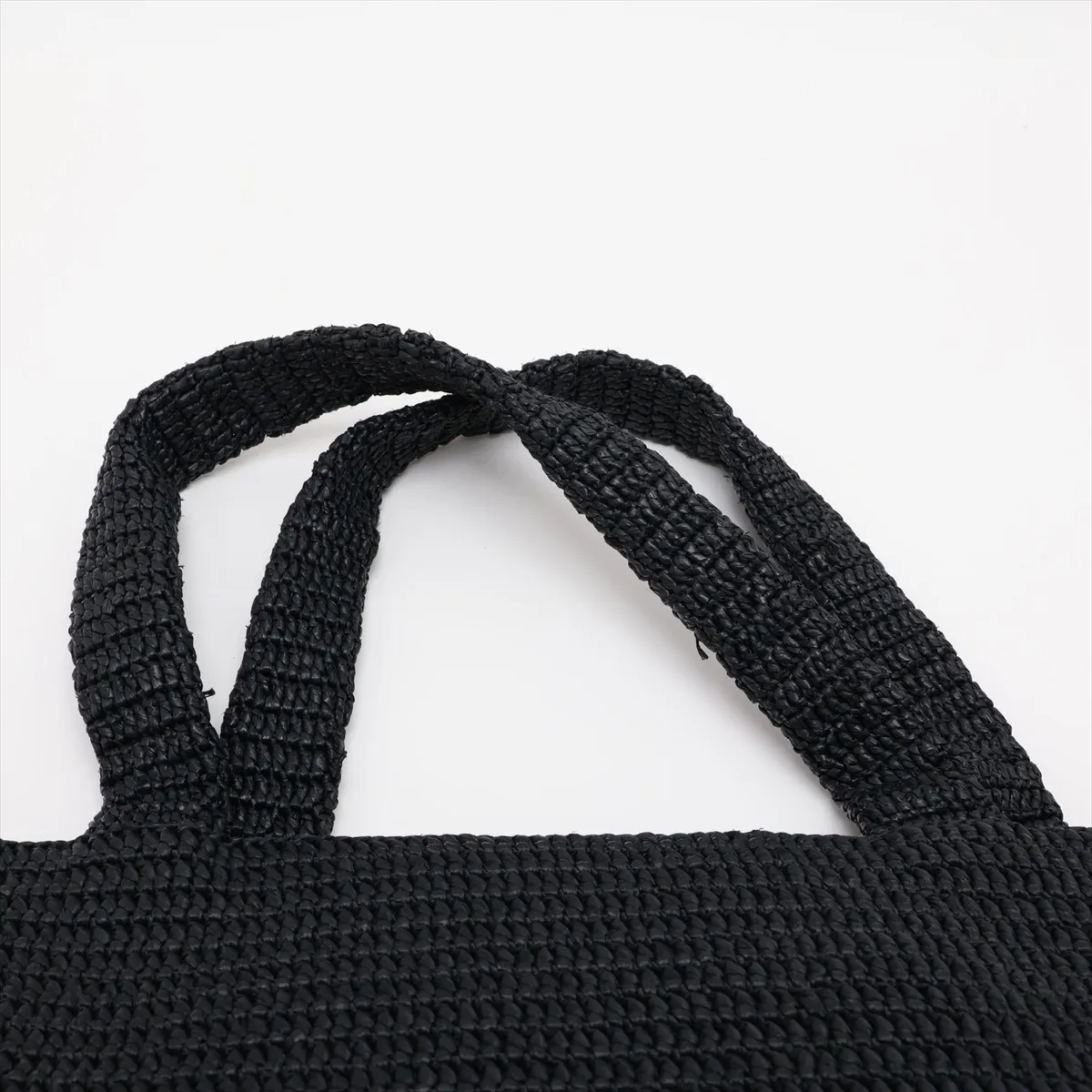Raffia Tote Bag, Black, 756269 — view 6