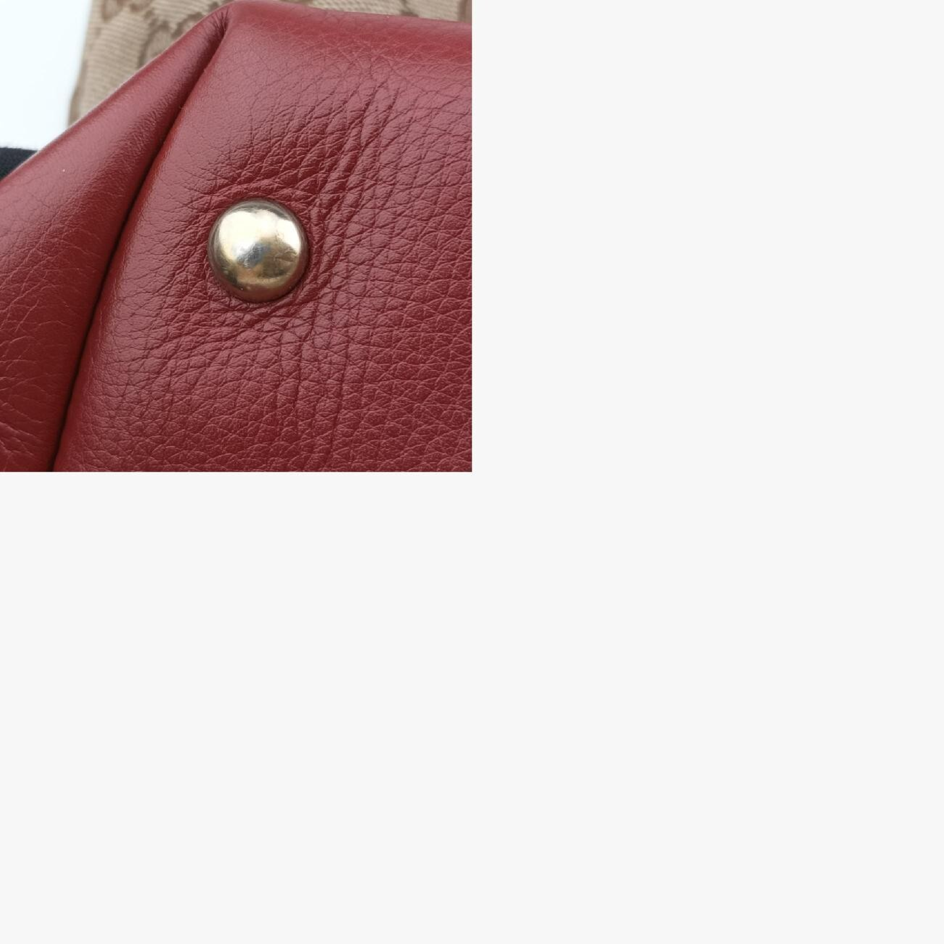 GG Canvas Sherry Red x Beige Canvas x Leather Handbag 296850 C012135459 — view 12