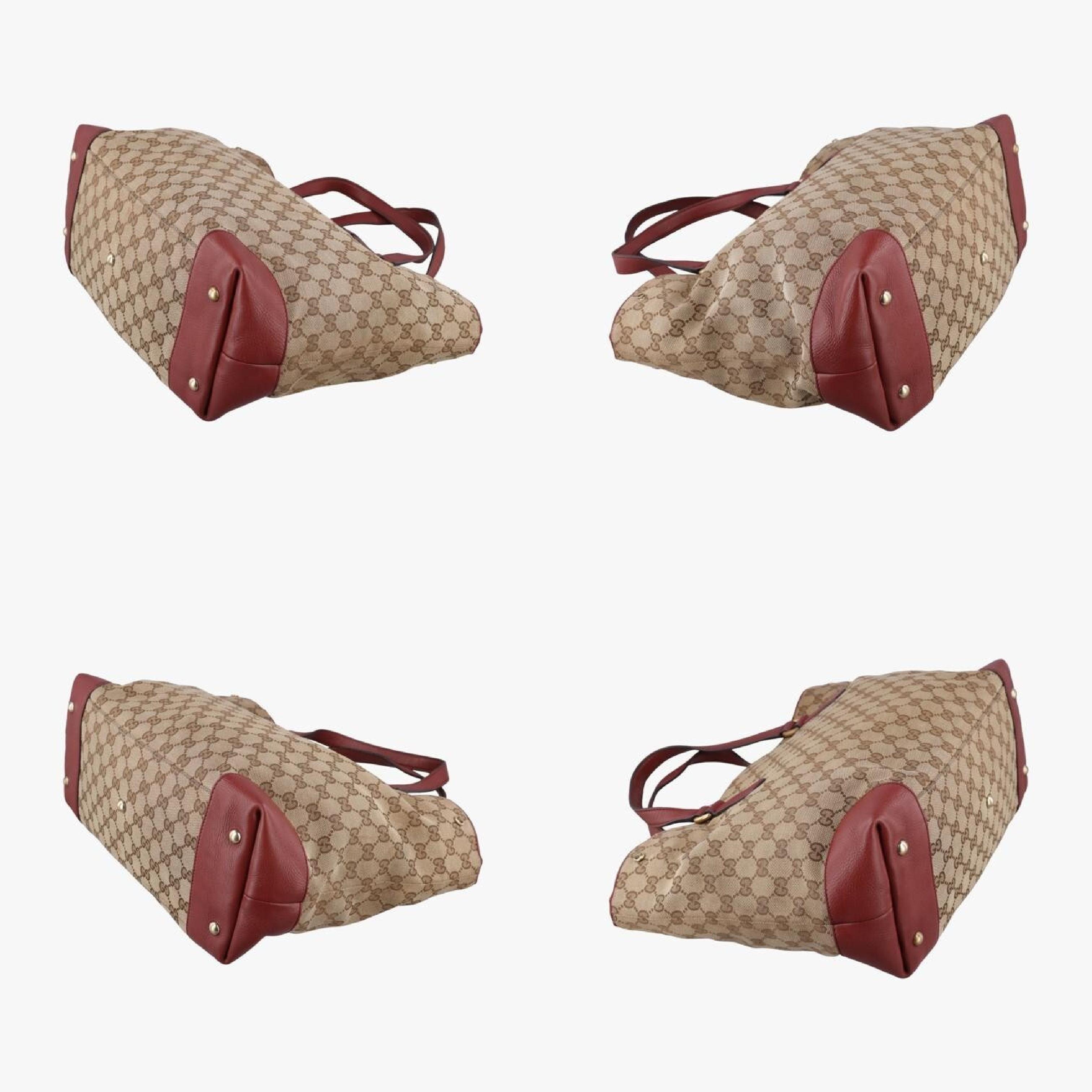 GG Canvas Sherry Red x Beige Canvas x Leather Handbag 296850 C012135459 — view 4