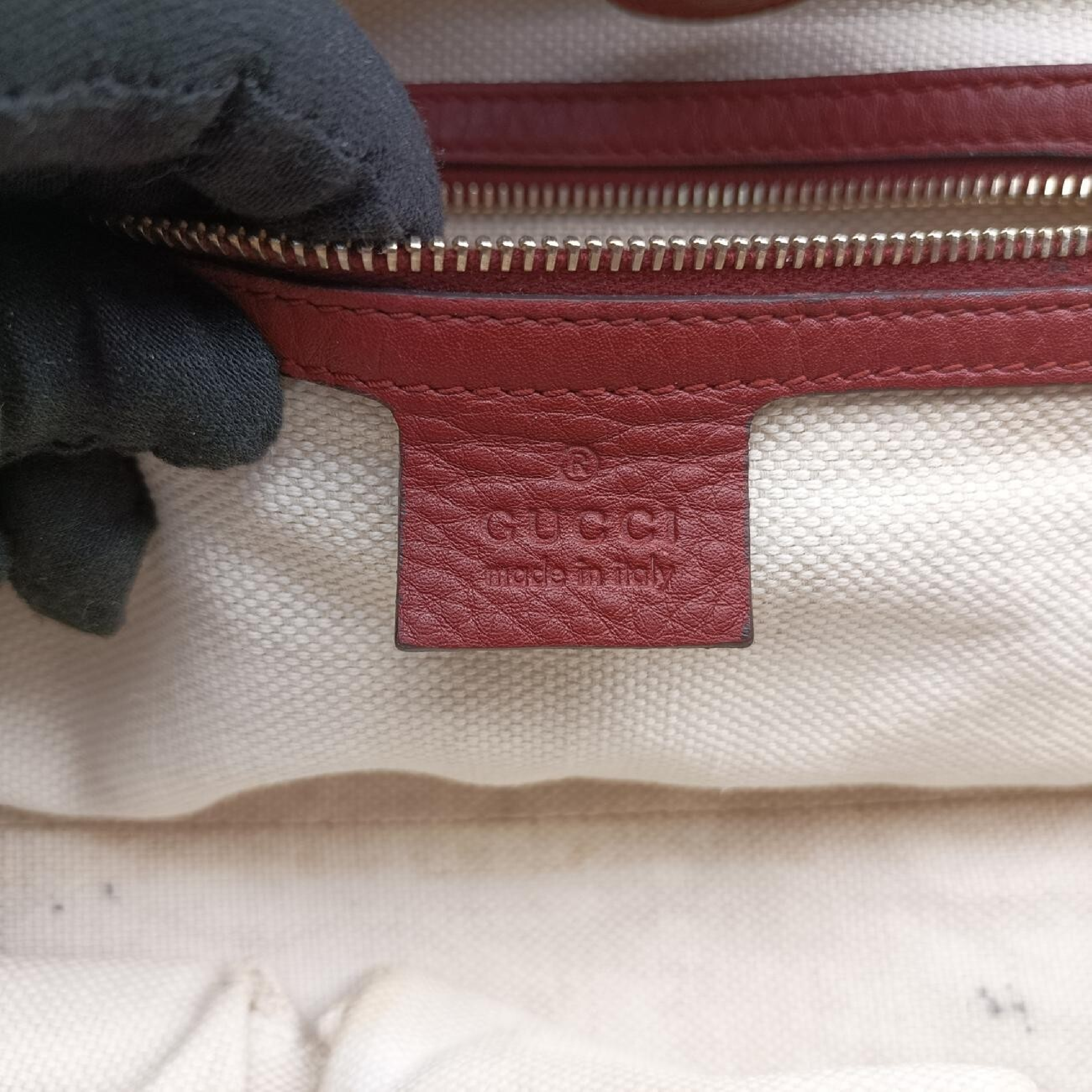 GG Canvas Sherry Red x Beige Canvas x Leather Handbag 296850 C012135459 — view 7
