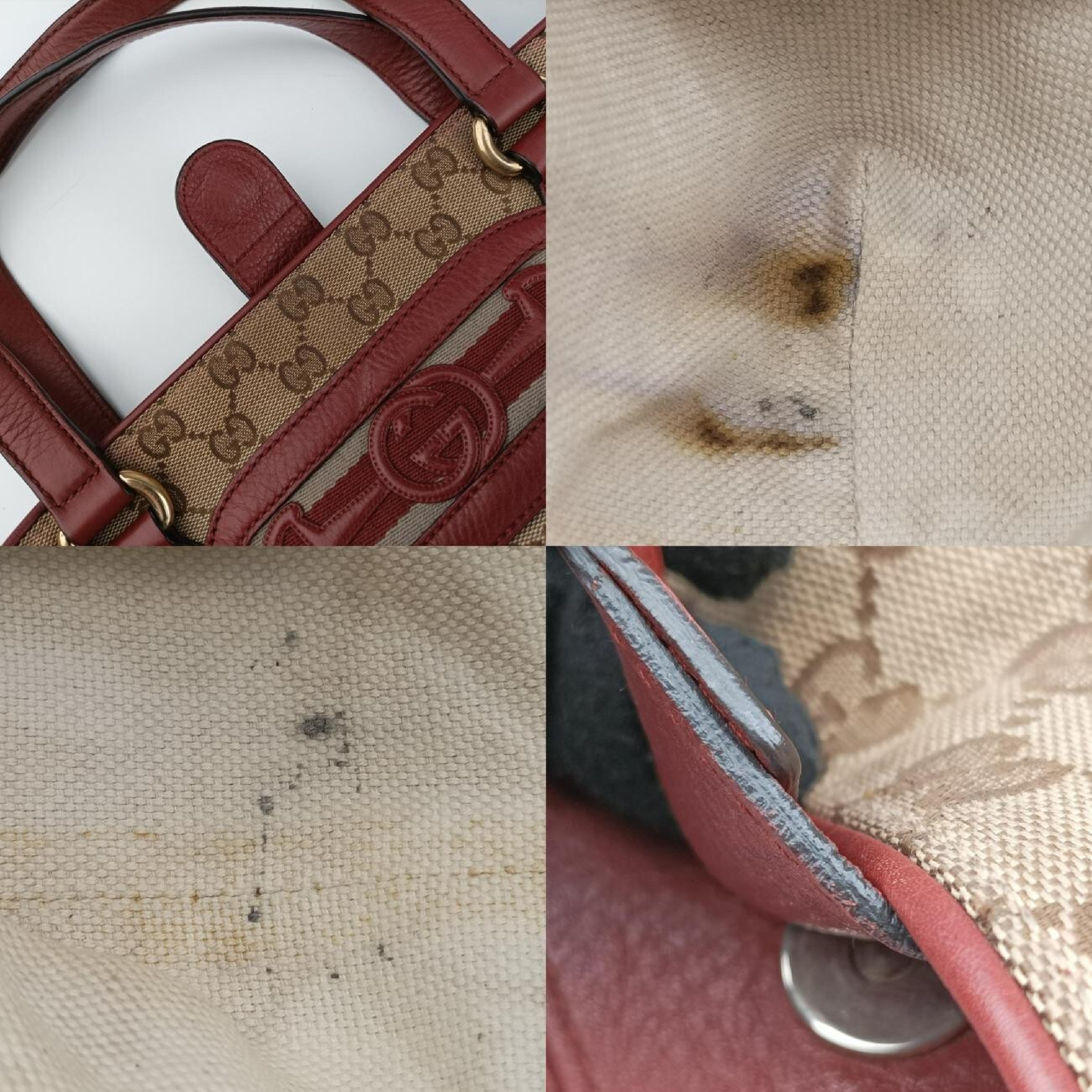GG Canvas Sherry Red x Beige Canvas x Leather Handbag 296850 C012135459 — view 9