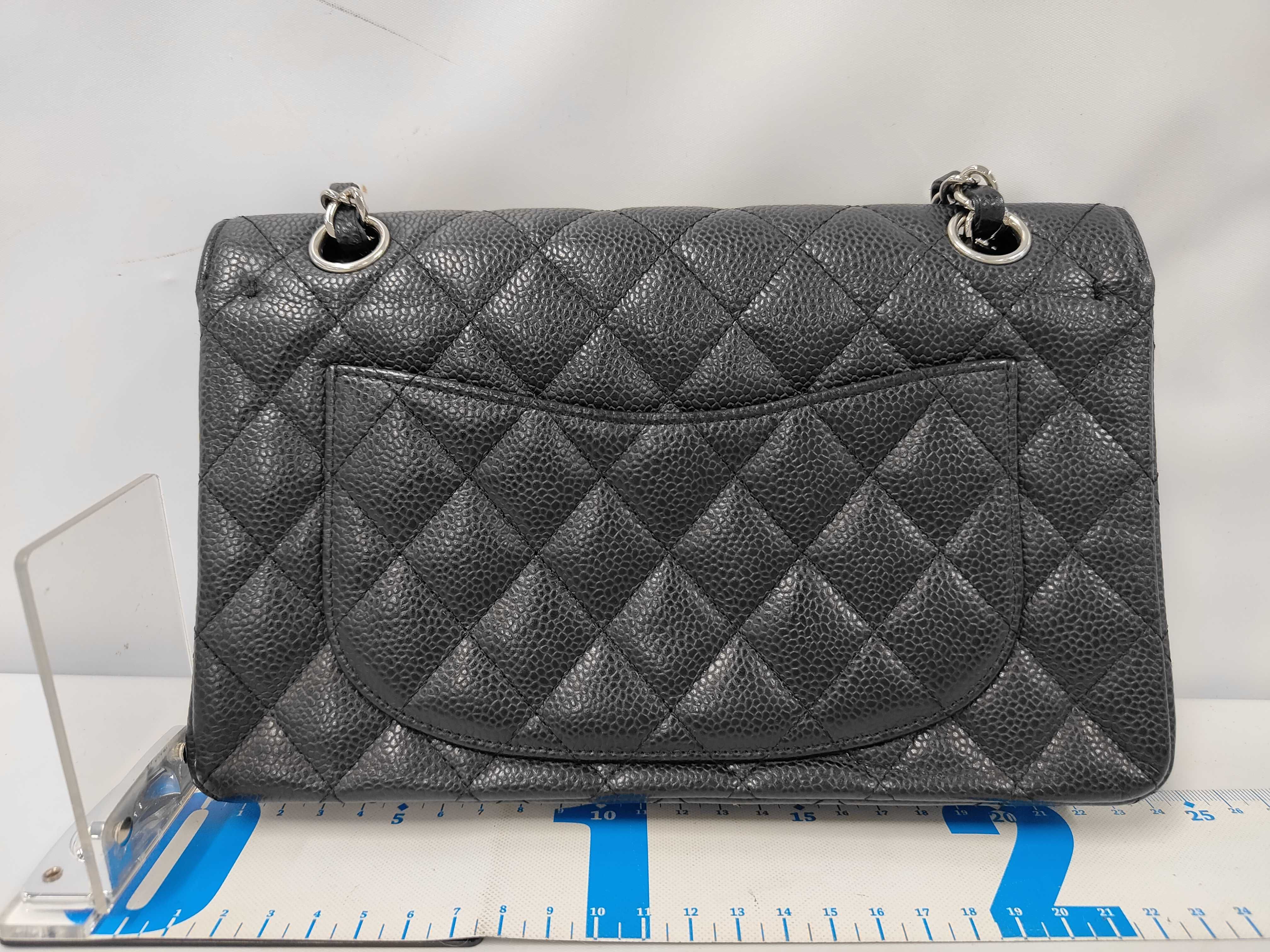 W-Flap 23 Chain Shoulder Bag, Matelassé Caviar Leather, Black, SS Shoulder Bag — view 2