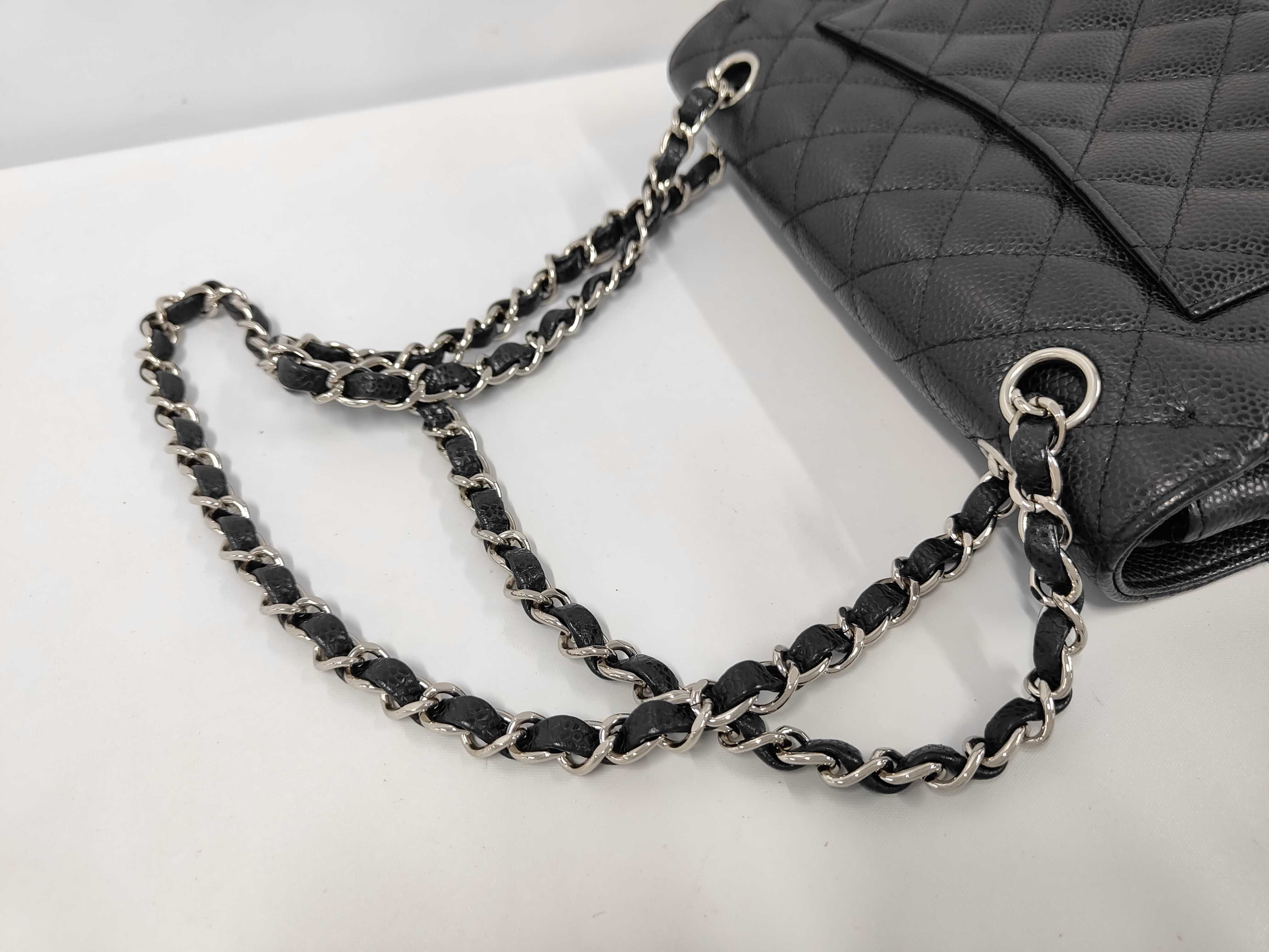 W-Flap 23 Chain Shoulder Bag, Matelassé Caviar Leather, Black, SS Shoulder Bag — view 5