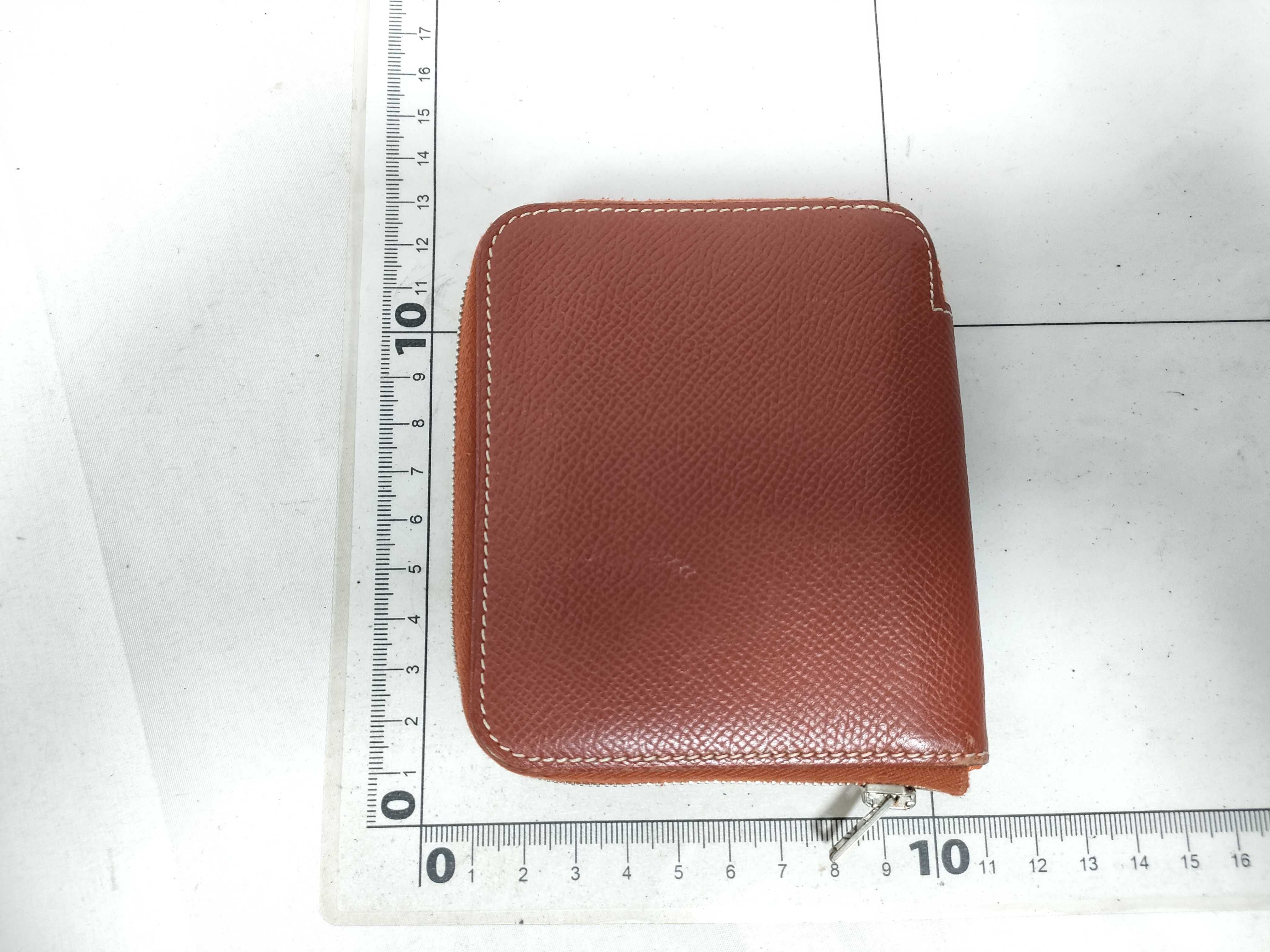 Azap Compact Silk In Wallet, Veau Epsom Leather, Brown, O Stamp — view 2