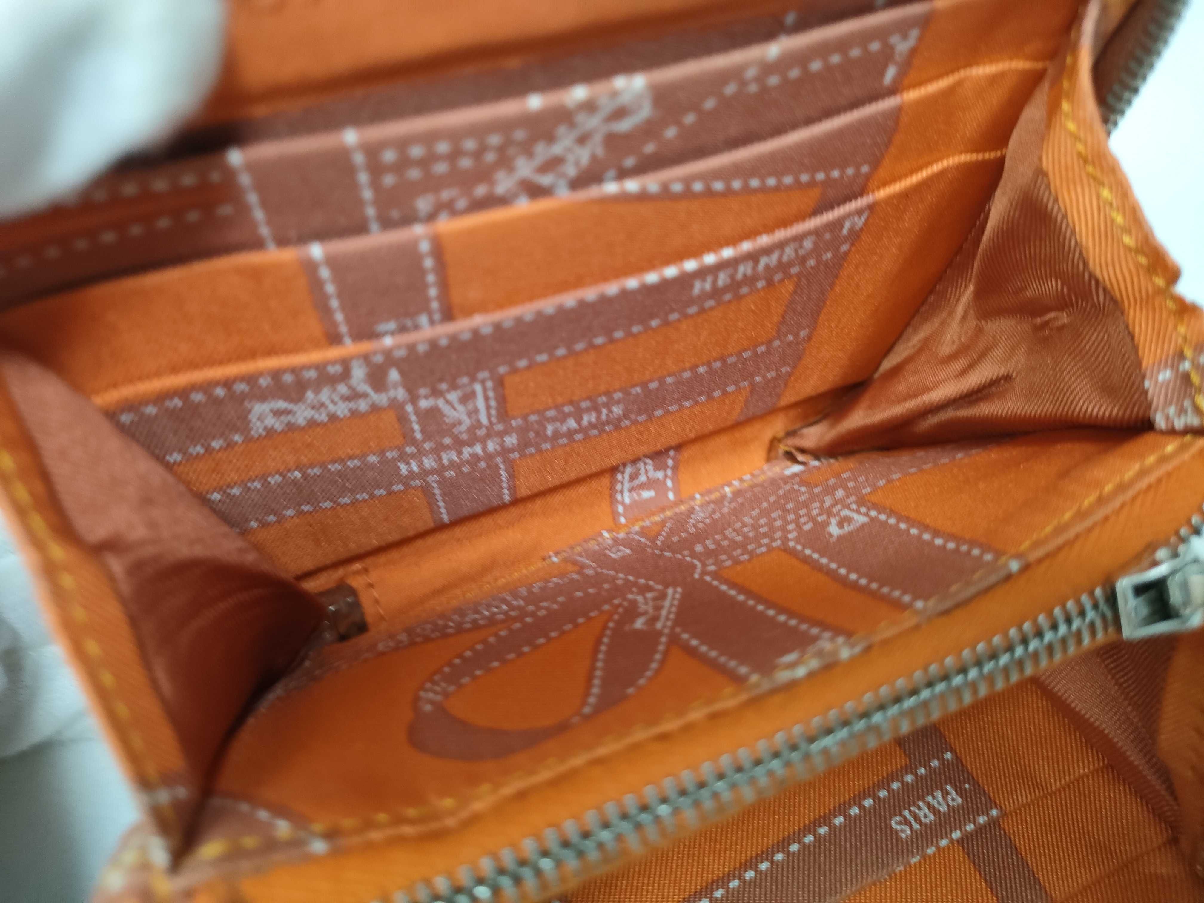 Azap Compact Silk In Wallet, Veau Epsom Leather, Brown, O Stamp — view 11