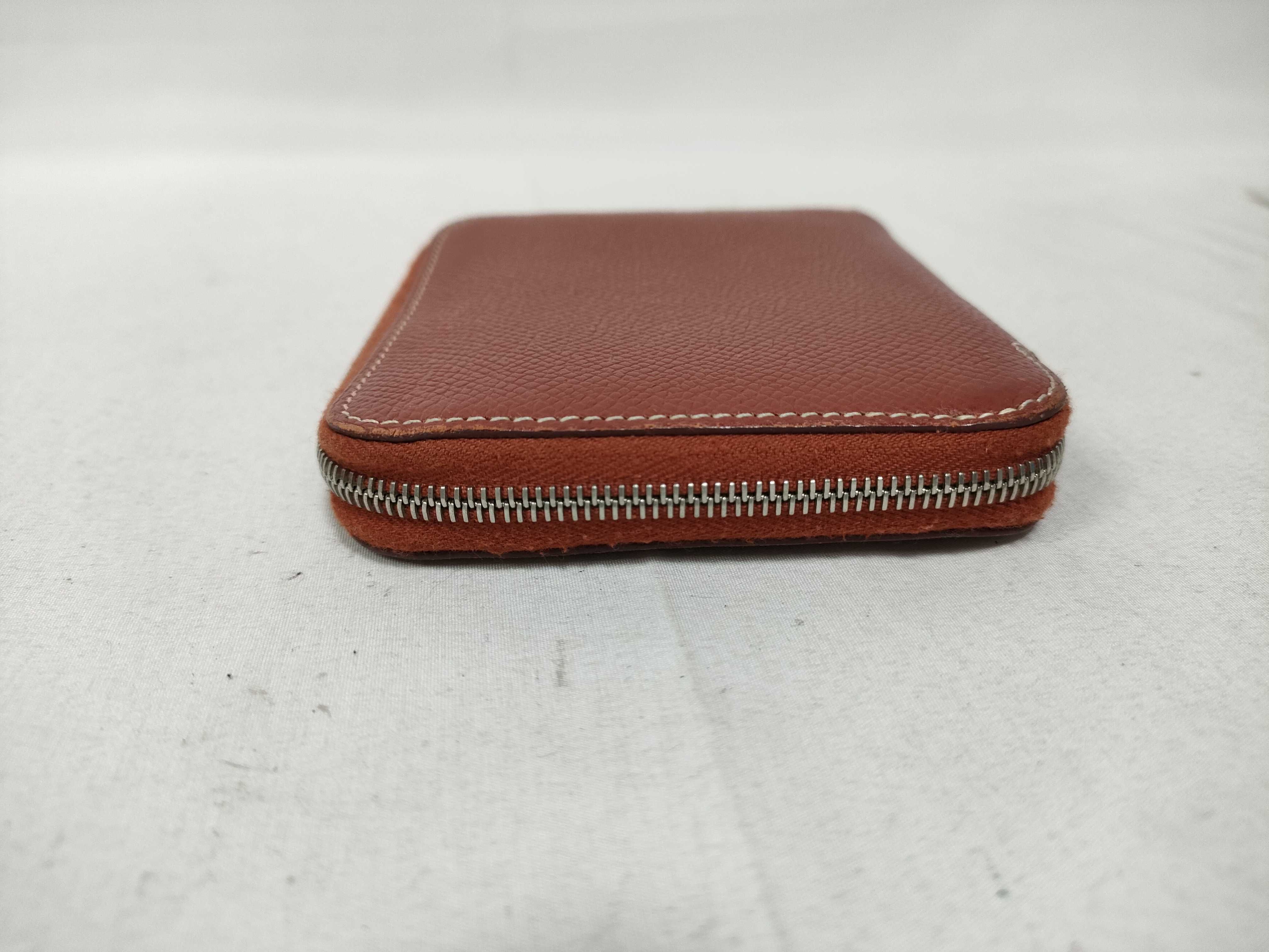 Azap Compact Silk In Wallet, Veau Epsom Leather, Brown, O Stamp — view 6