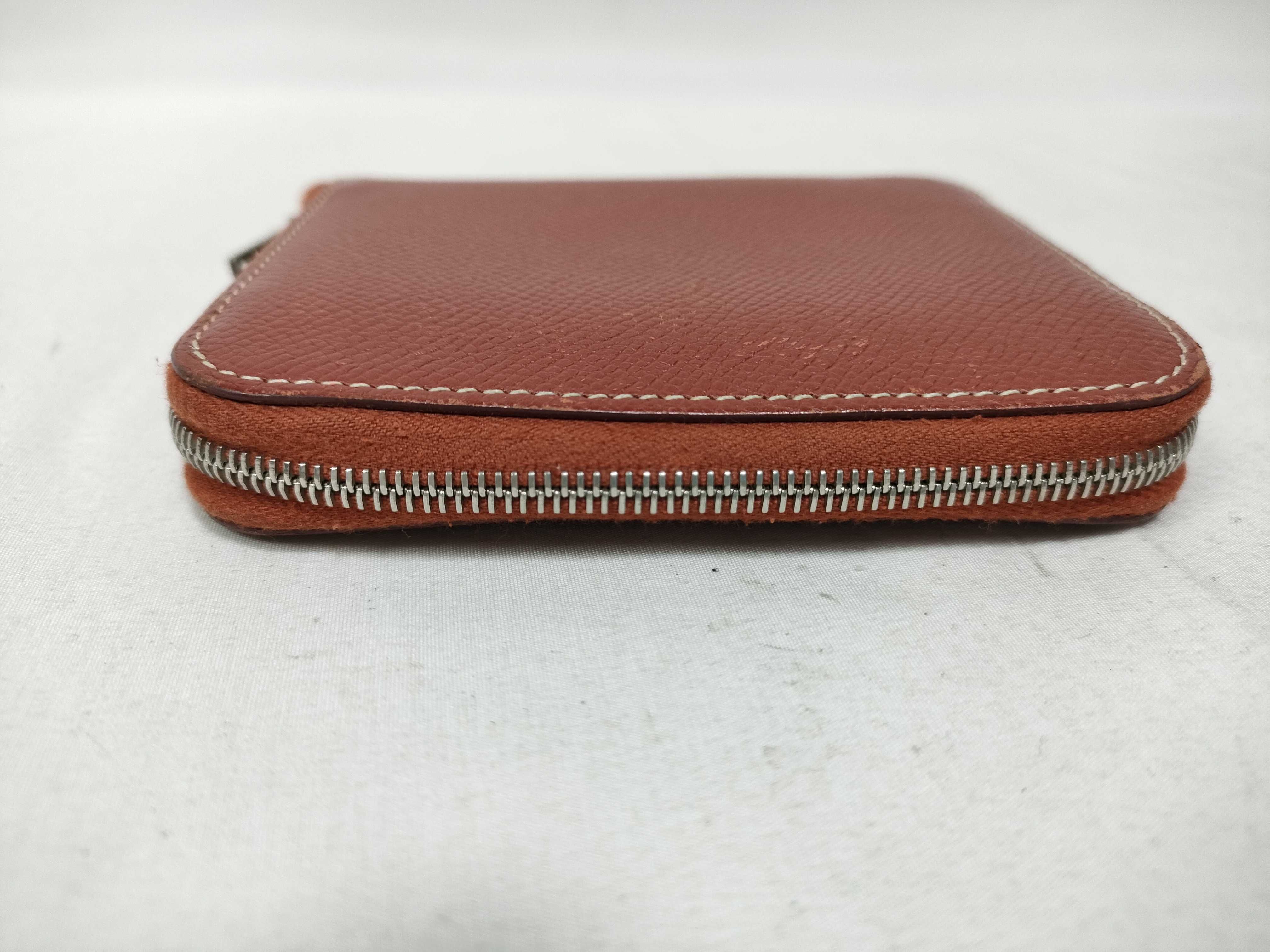 Azap Compact Silk In Wallet, Veau Epsom Leather, Brown, O Stamp — view 7