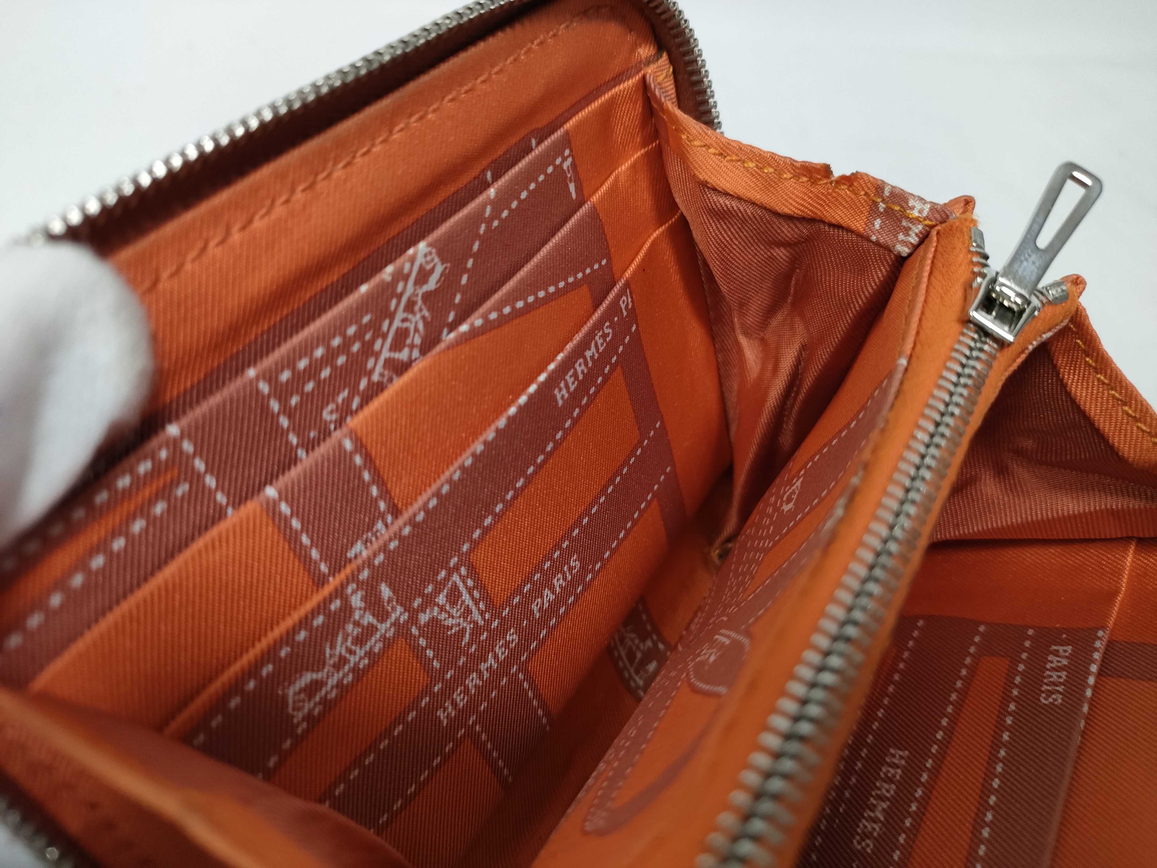 Azap Compact Silk In Wallet, Veau Epsom Leather, Brown, O Stamp — view 10