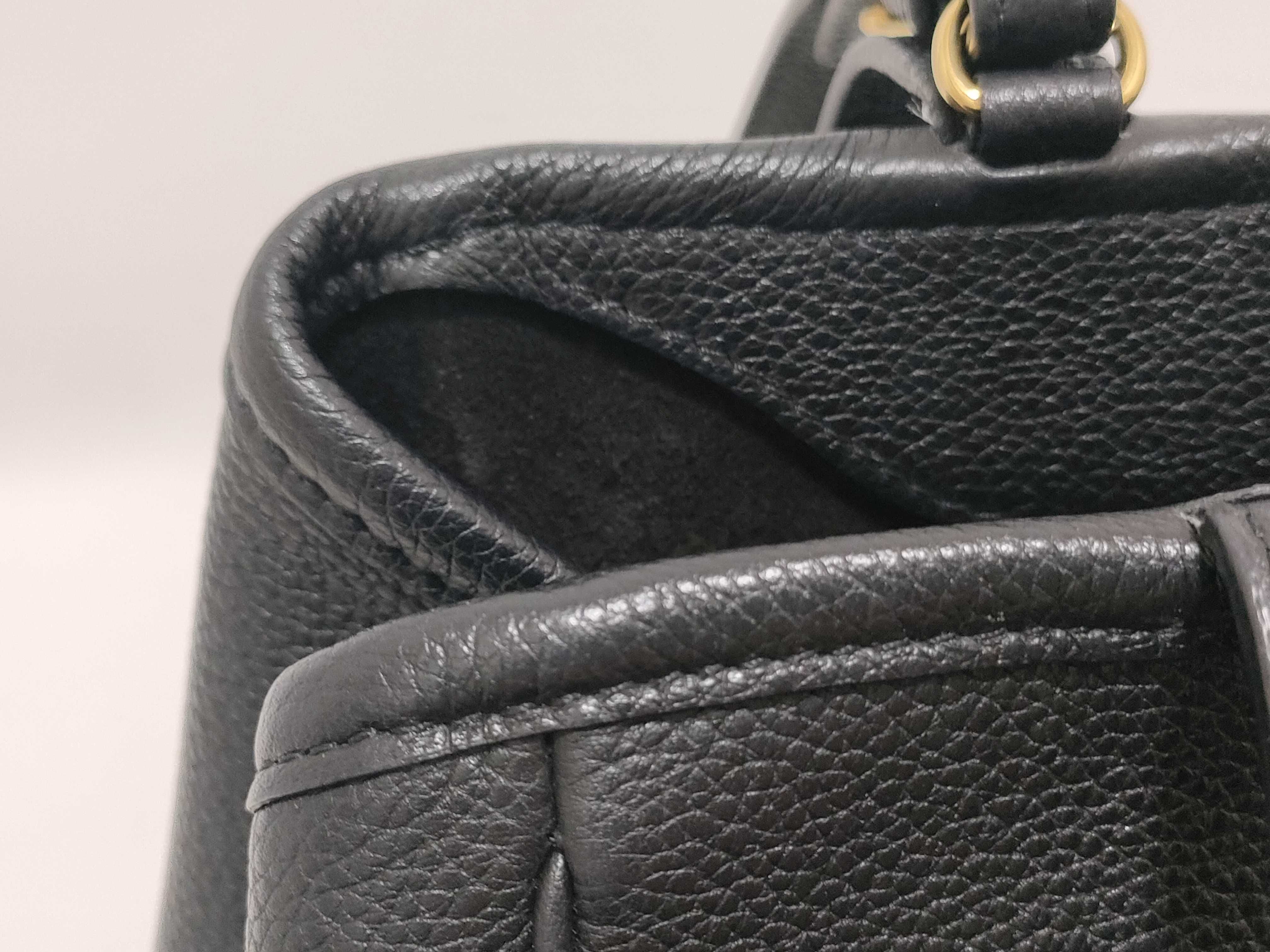 Small Fold Cabas Leather 2-Way Handbag, Black Tote Bag — view 14