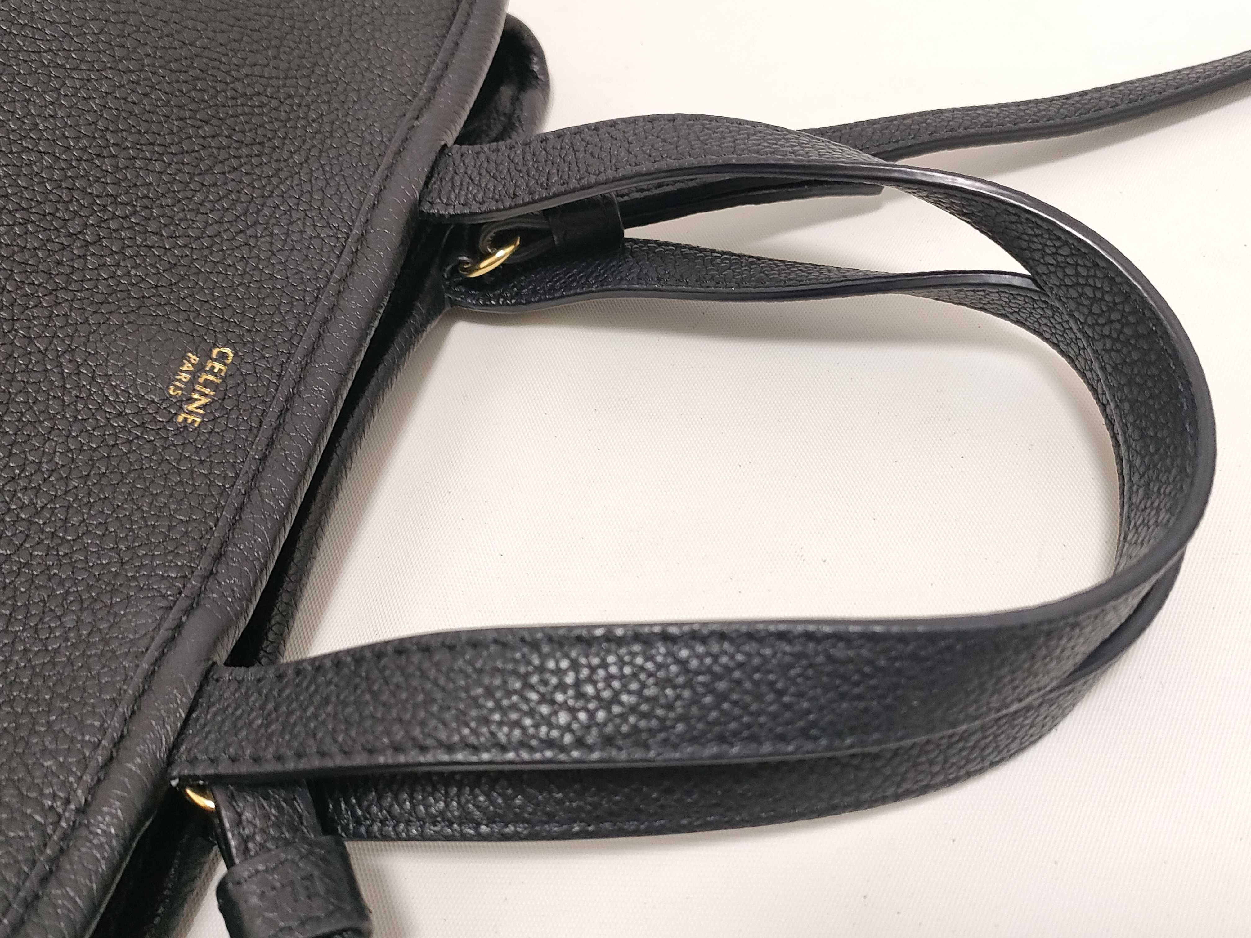 Small Fold Cabas Leather 2-Way Handbag, Black Tote Bag — view 3