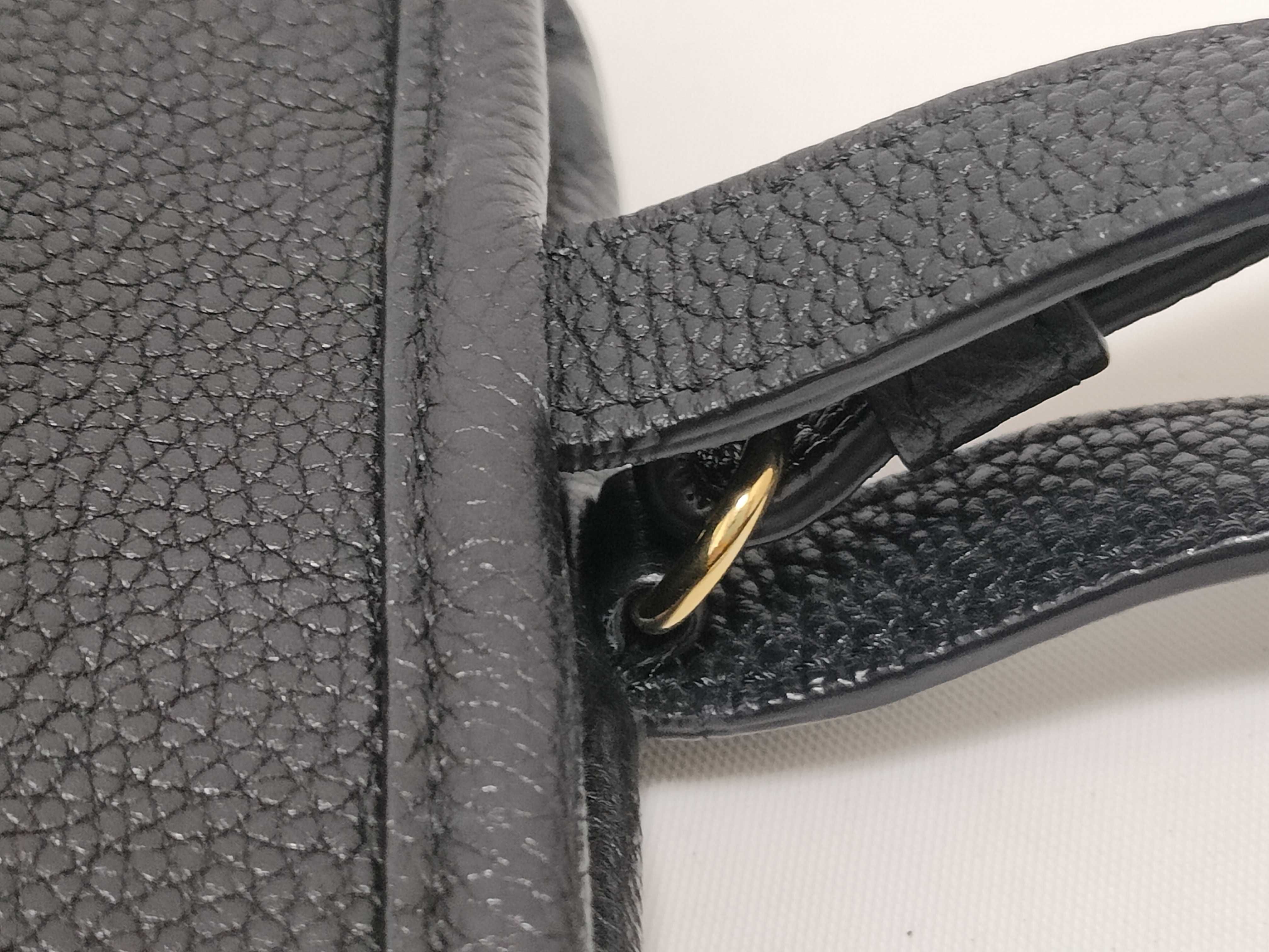 Small Fold Cabas Leather 2-Way Handbag, Black Tote Bag — view 5