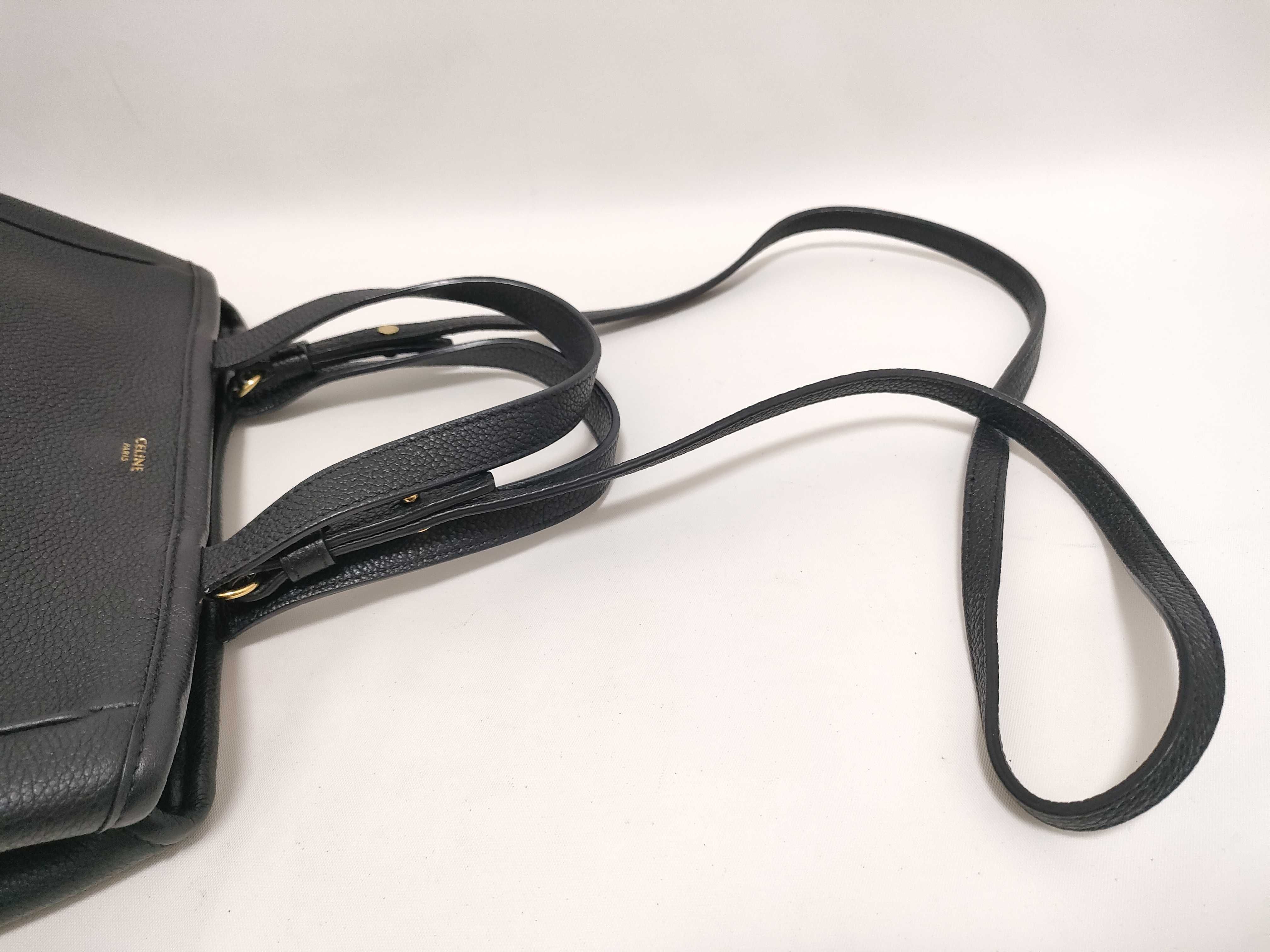 Small Fold Cabas Leather 2-Way Handbag, Black Tote Bag — view 6