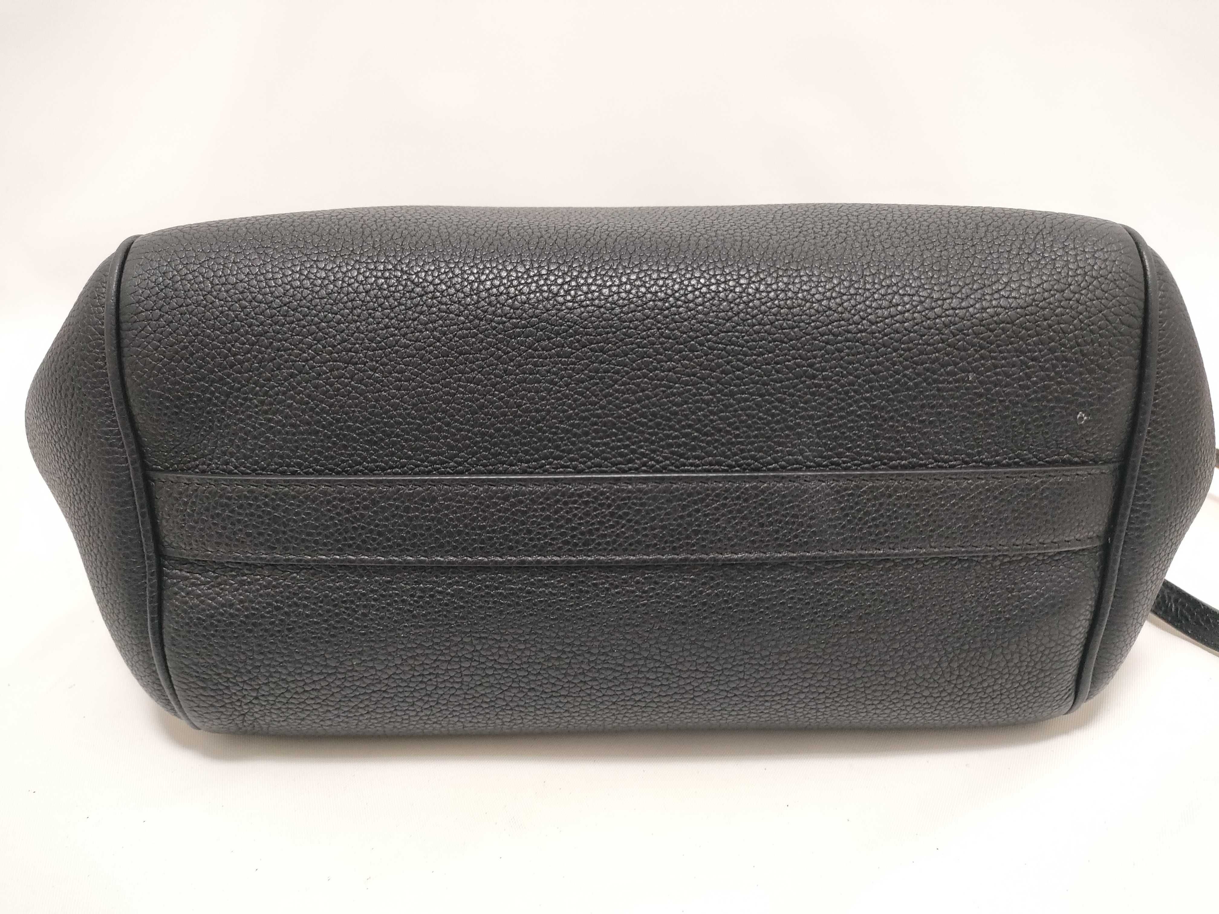 Small Fold Cabas Leather 2-Way Handbag, Black Tote Bag — view 8