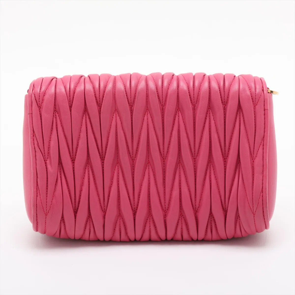 Matelassé Leather Shoulder Bag Pink — view 2