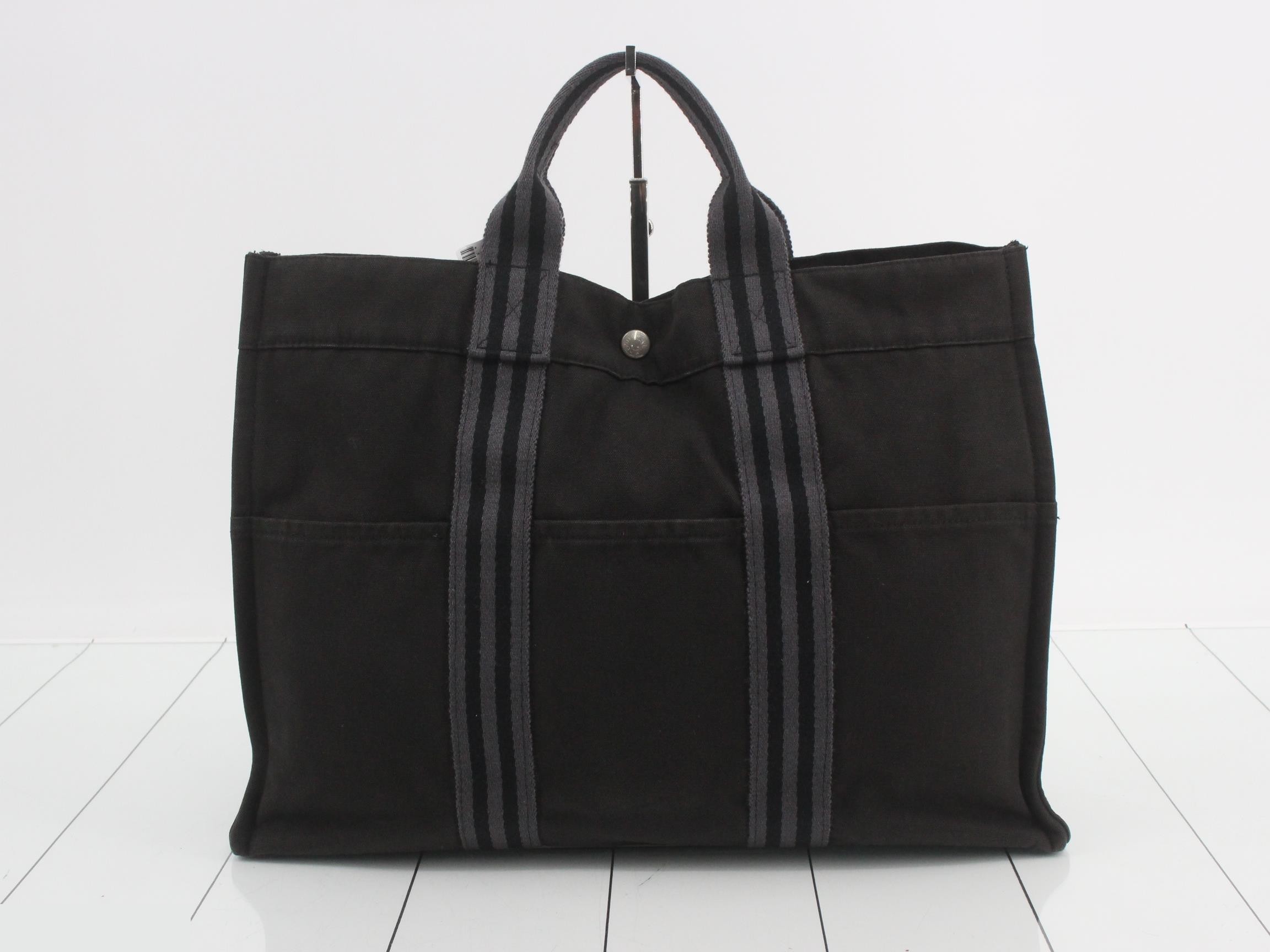 Aile Line MM Tote Bag, Canvas, Gray, Silver Hardware