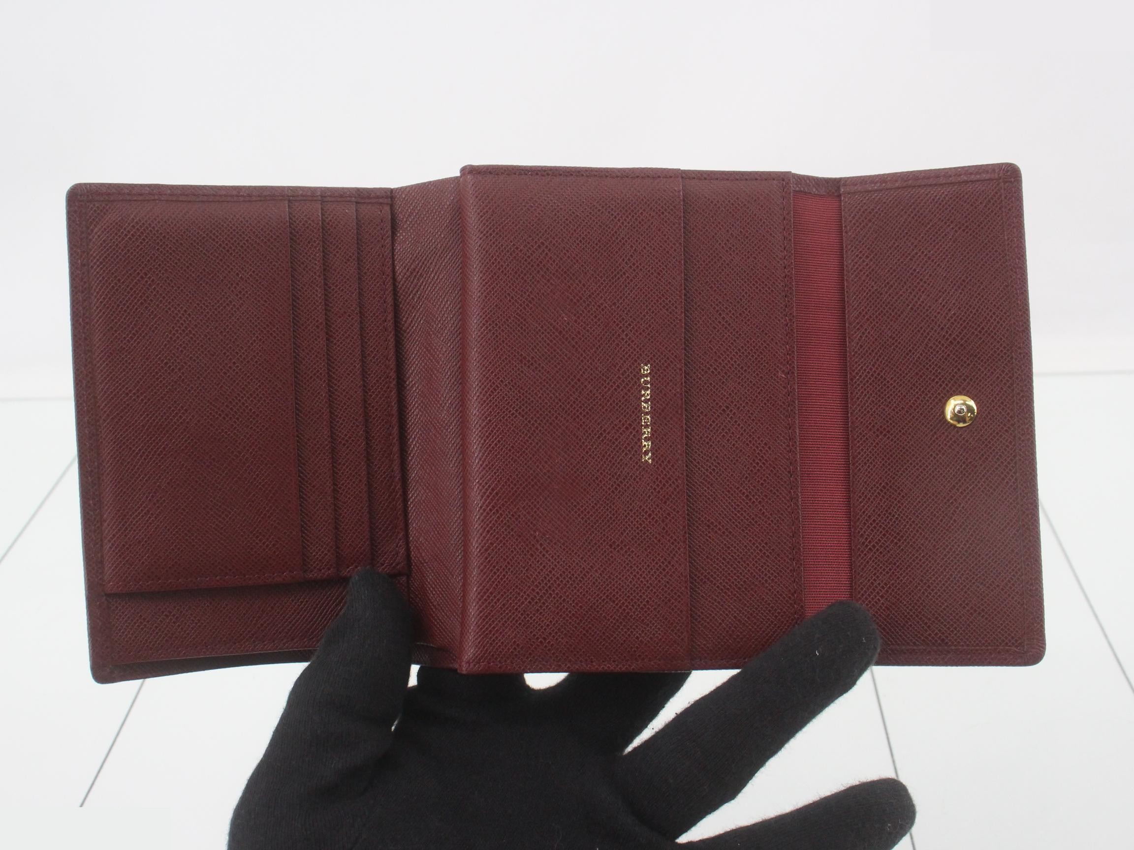 Bi-fold wallet, leather, burgundy, coin purse. — view 4