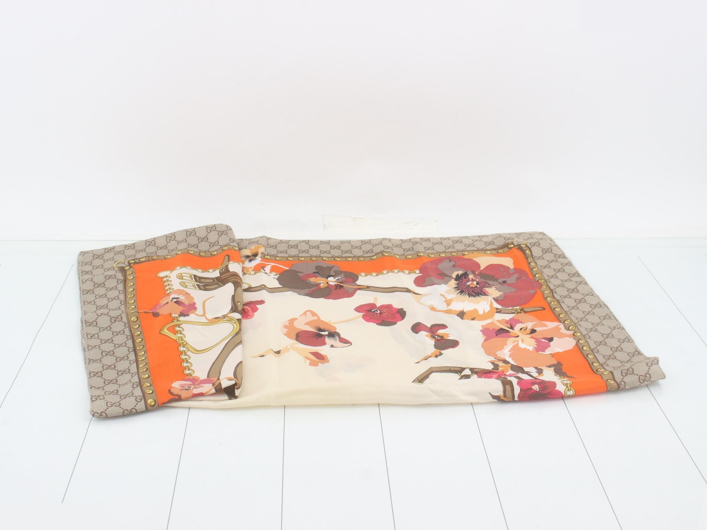 GG Scarf, Flower, Silk — view 3
