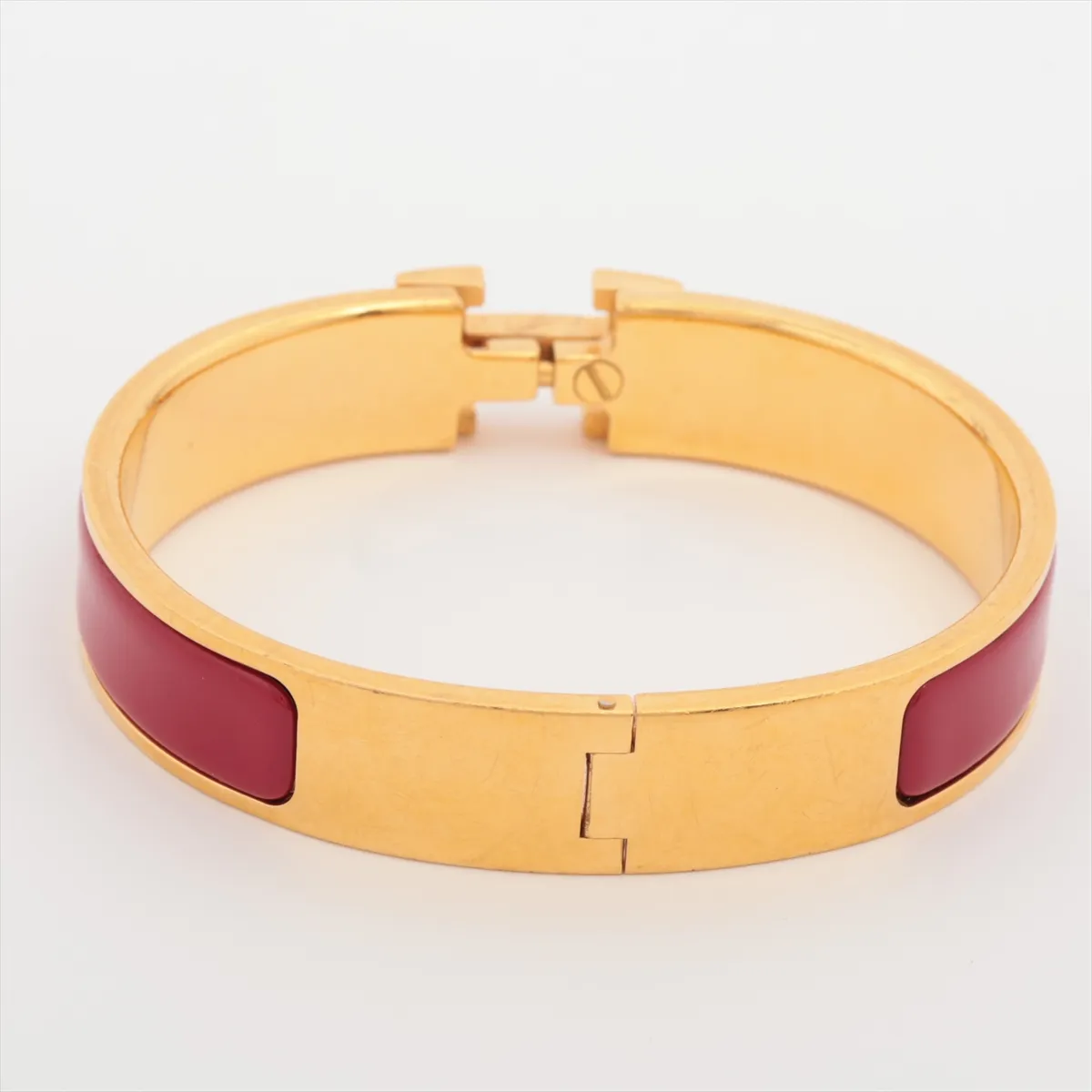 Click Crack H Bangle Bracelet GP x Enamel Red x Gold Scratches Dullness Dirt Discoloration Peeling — view 2