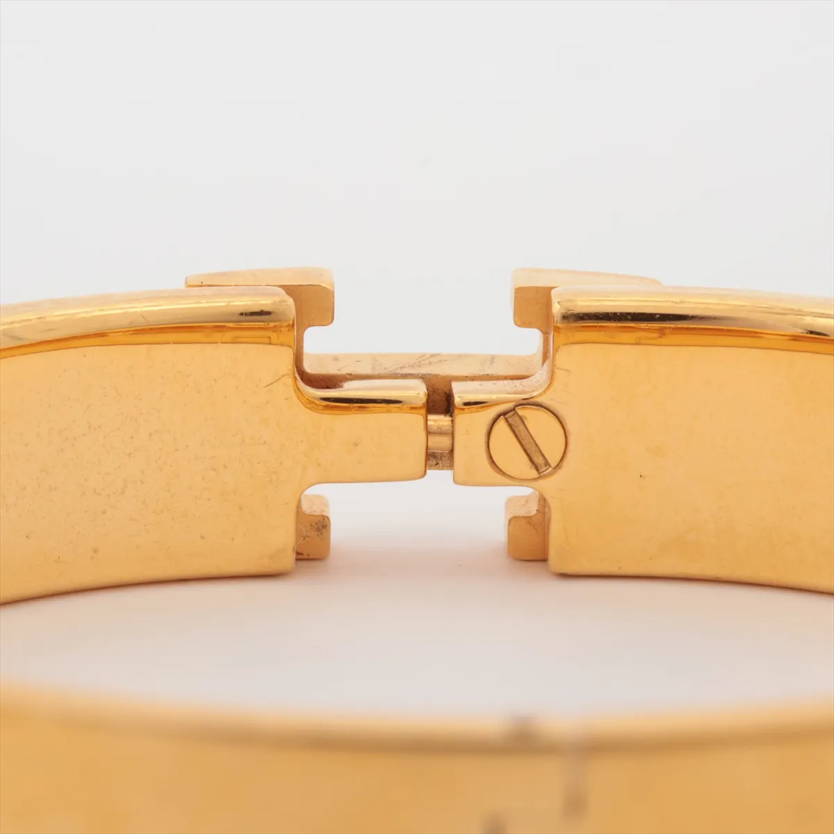 Click Crack H Bangle Bracelet GP x Enamel Red x Gold Scratches Dullness Dirt Discoloration Peeling — view 4