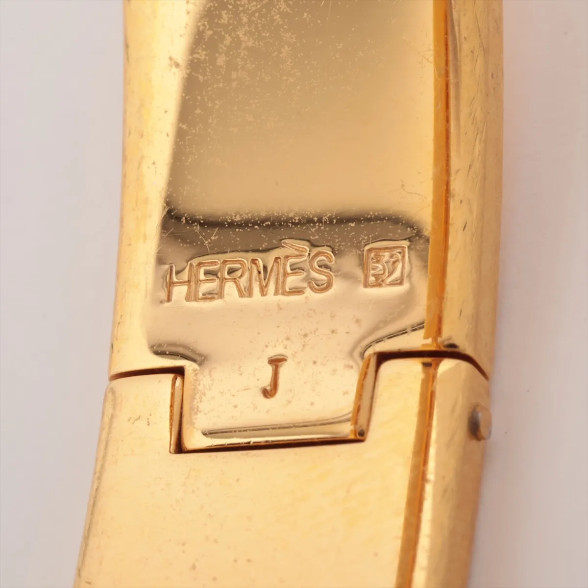 Click Crack H Bangle Bracelet GP x Enamel Red x Gold Scratches Dullness Dirt Discoloration Peeling — view 6
