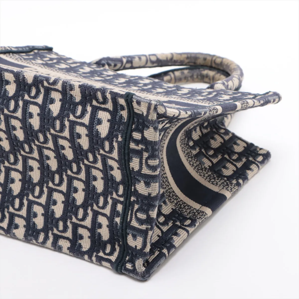 Oblique Book Tote Small Canvas Tote Bag Navy — view 3