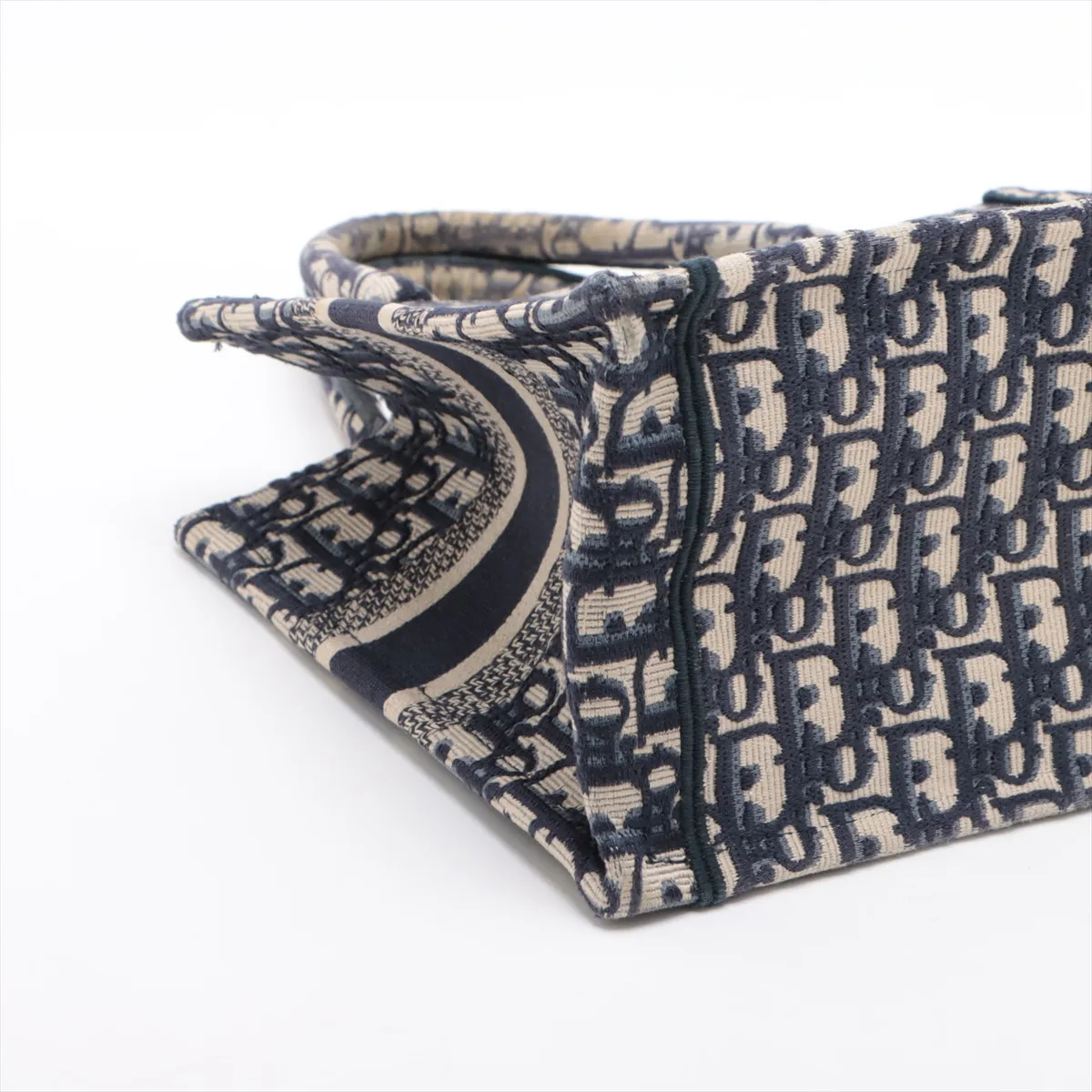 Oblique Book Tote Small Canvas Tote Bag Navy — view 4