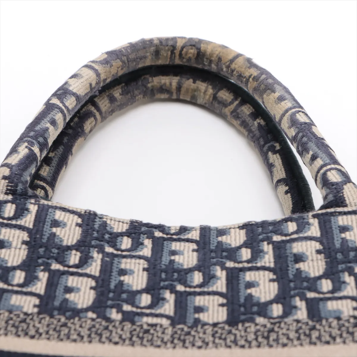 Oblique Book Tote Small Canvas Tote Bag Navy — view 6