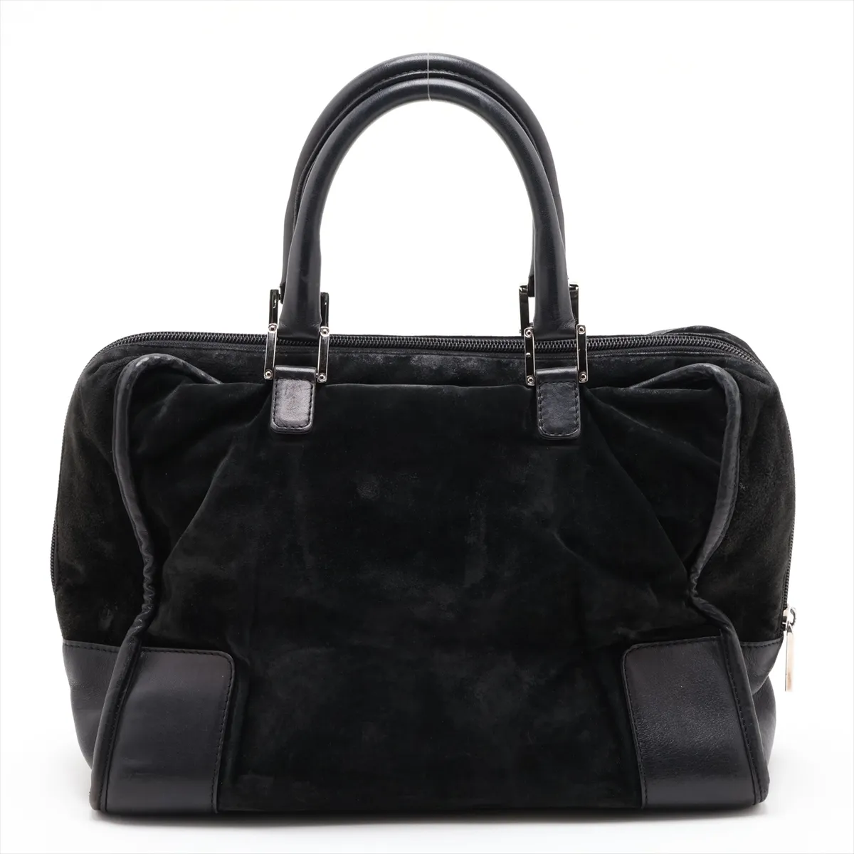 Amazona 32 Suede and Leather Handbag, Black — view 2