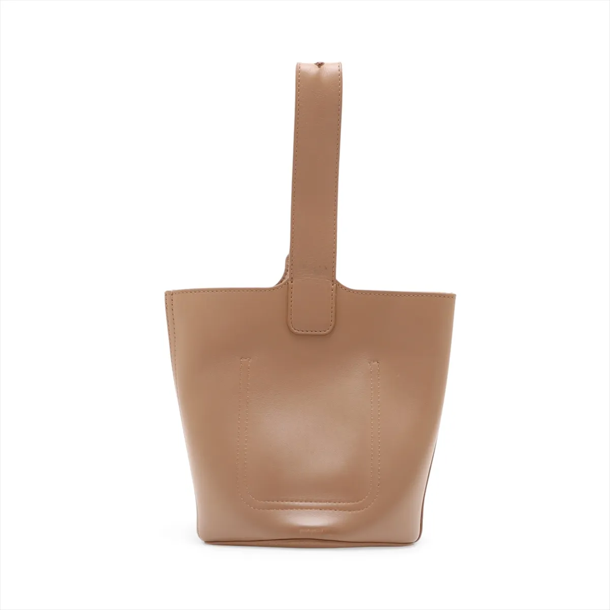 Anagram Pebble Bucket Mini Leather 2-Way Handbag, Brown — view 2