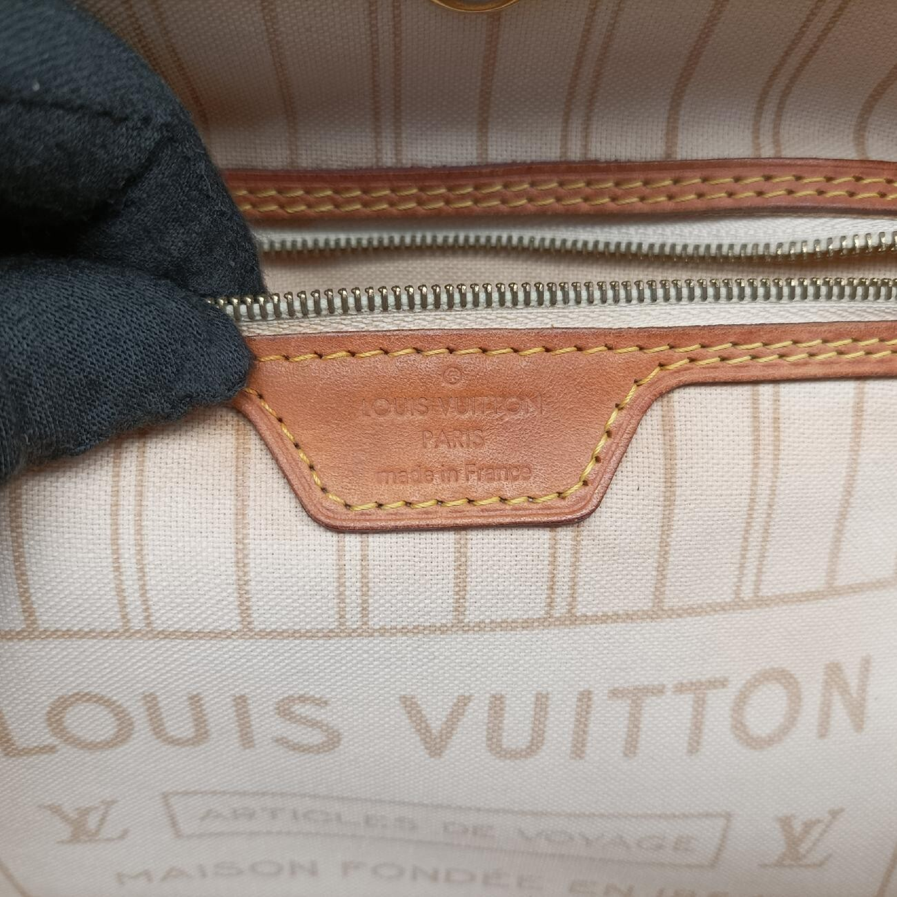 Neverfull MM Azur Damier Canvas N51107 AR0154 Shoulder Bag — view 7