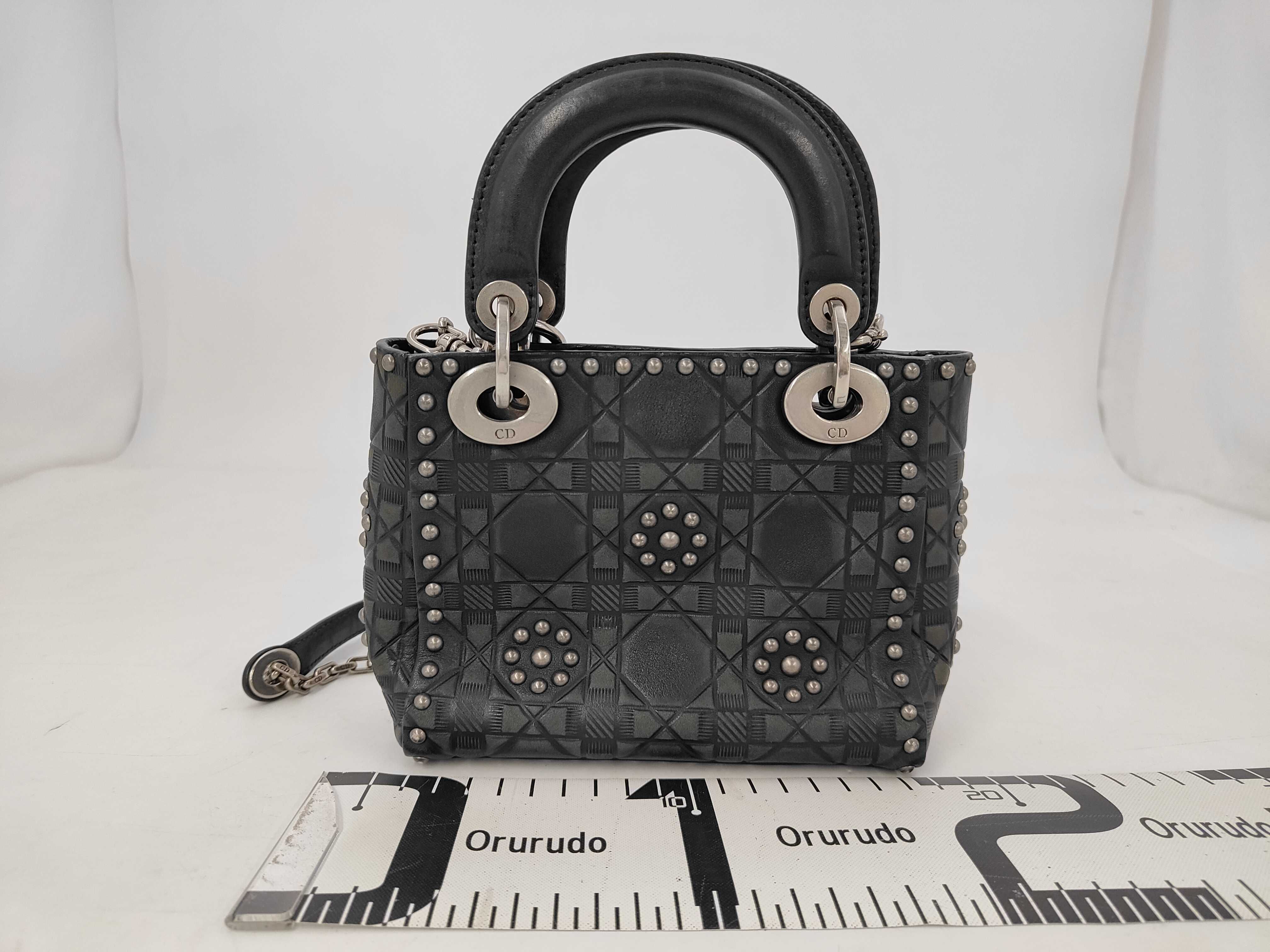 Lady Dior Mini Leather Studded 2-Way Bag Shoulder Bag — view 2