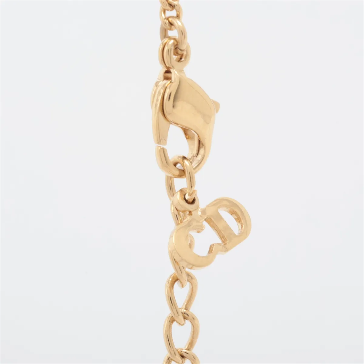 CD Logo Necklace GP x Rhinestone Gold — view 3