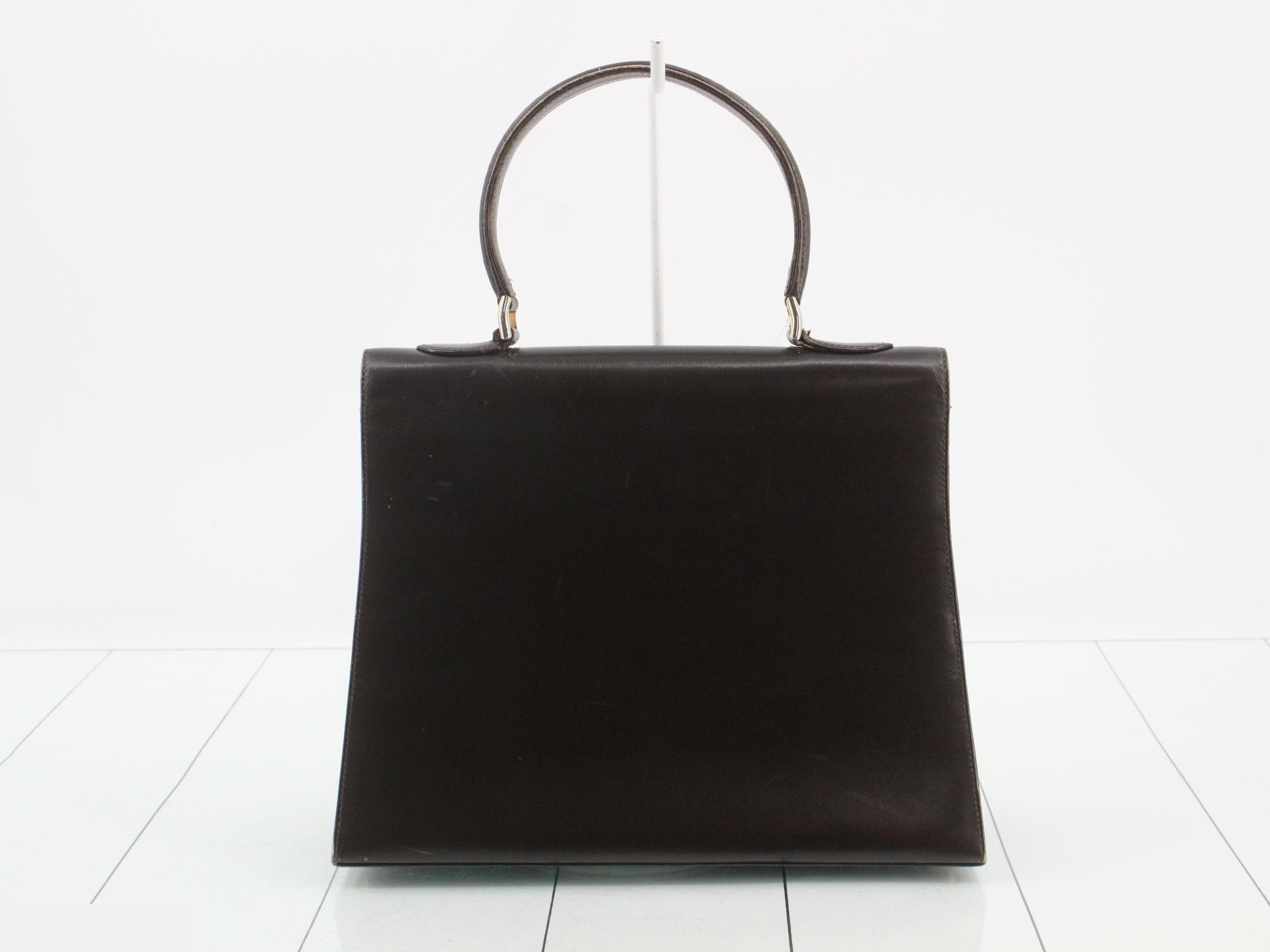 Vintage Gucci leather one-handle handbag, brown. — view 2