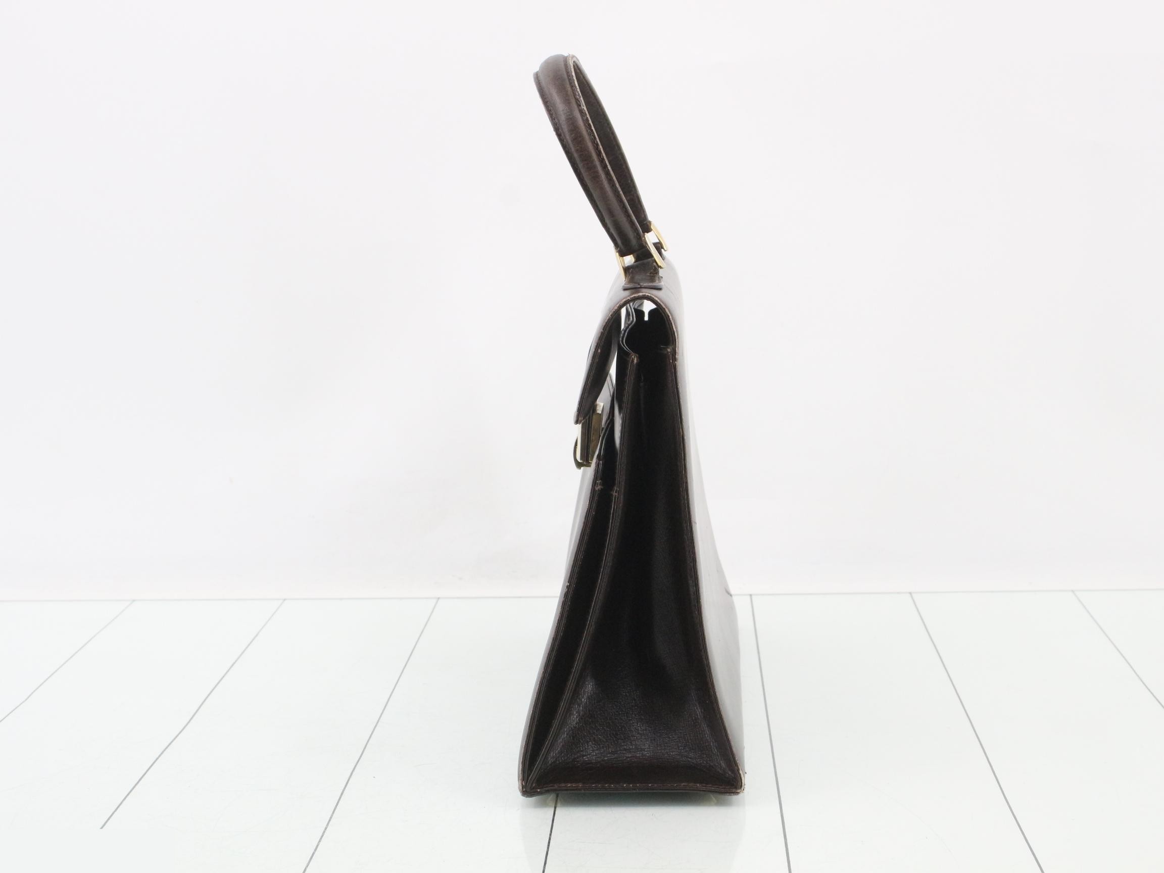 Vintage Gucci leather one-handle handbag, brown. — view 3