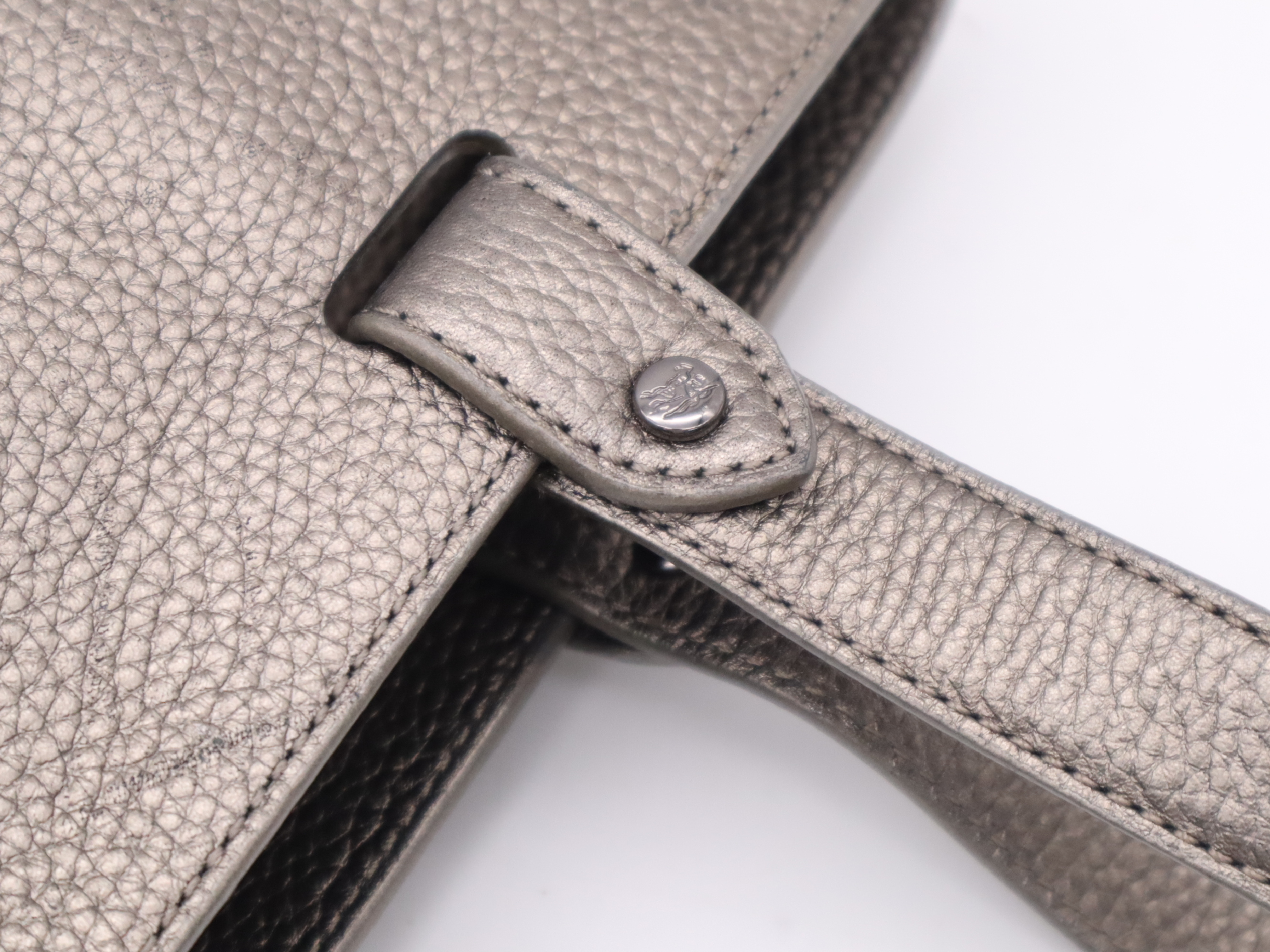 Canvas x Leather Nova Check Tote Bag, Gray Tote Bag — view 8