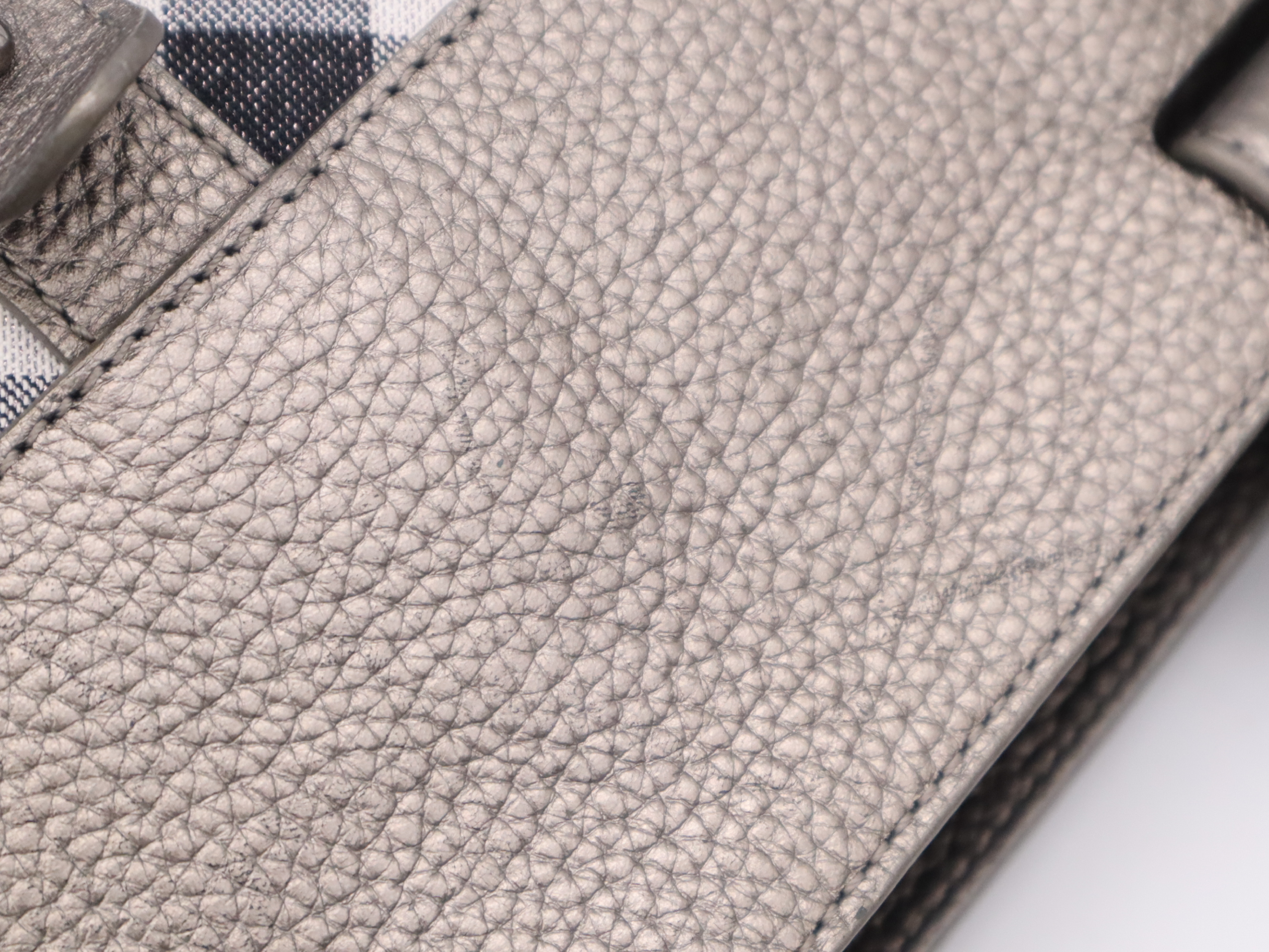 Canvas x Leather Nova Check Tote Bag, Gray Tote Bag — view 9