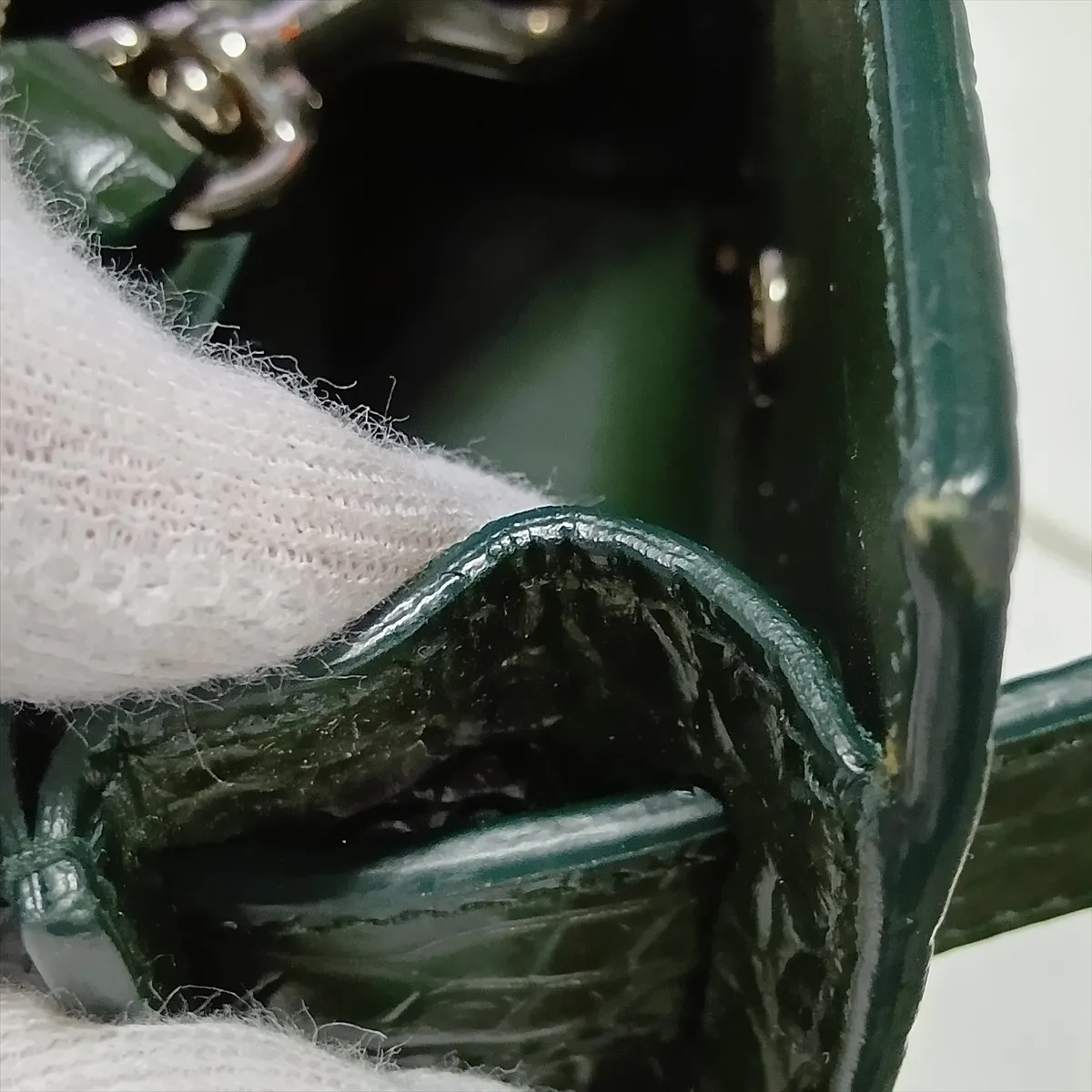 Baby Sac de Jour Crocodile Embossed 2-Way Handbag Green 421863 — view 13
