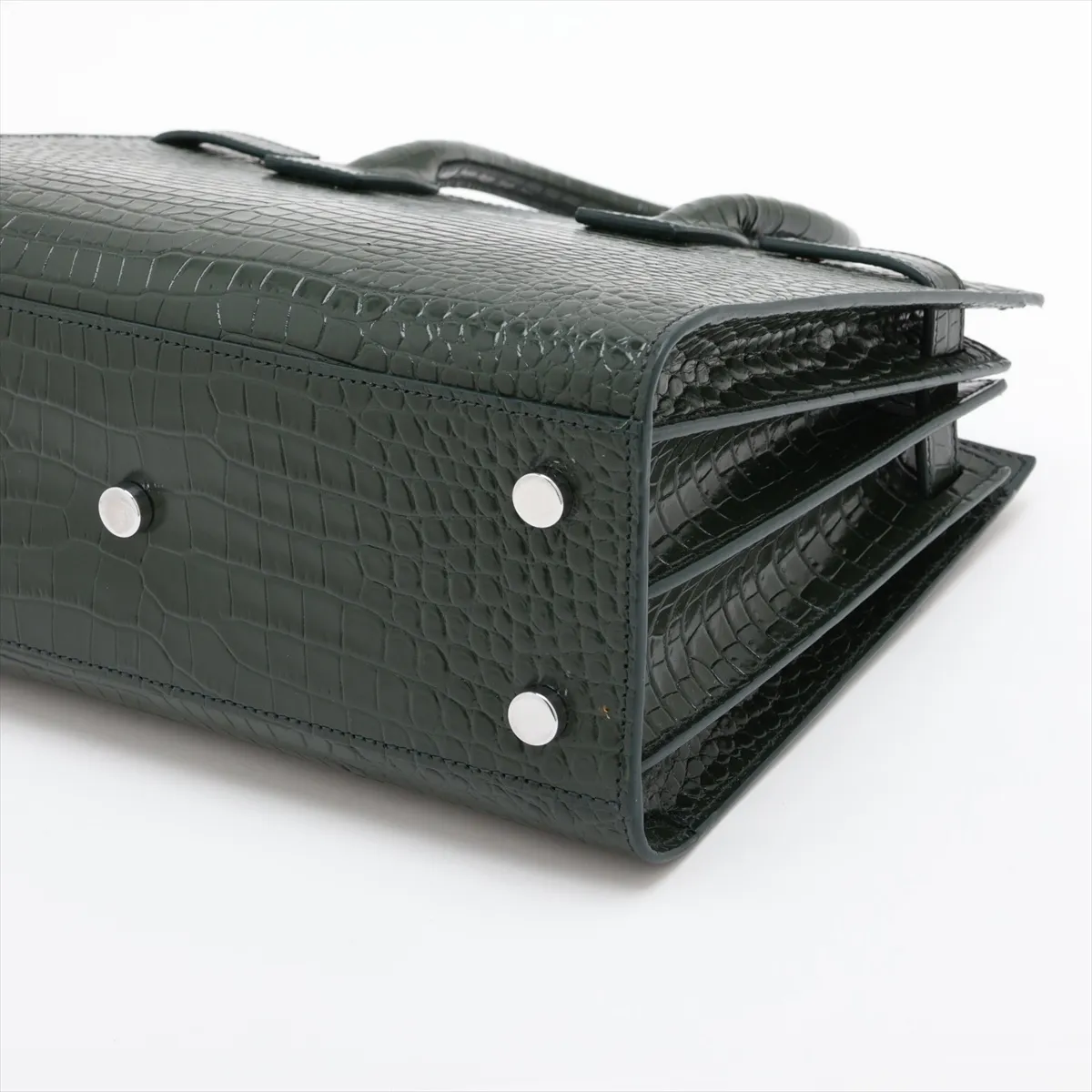 Baby Sac de Jour Crocodile Embossed 2-Way Handbag Green 421863 — view 3