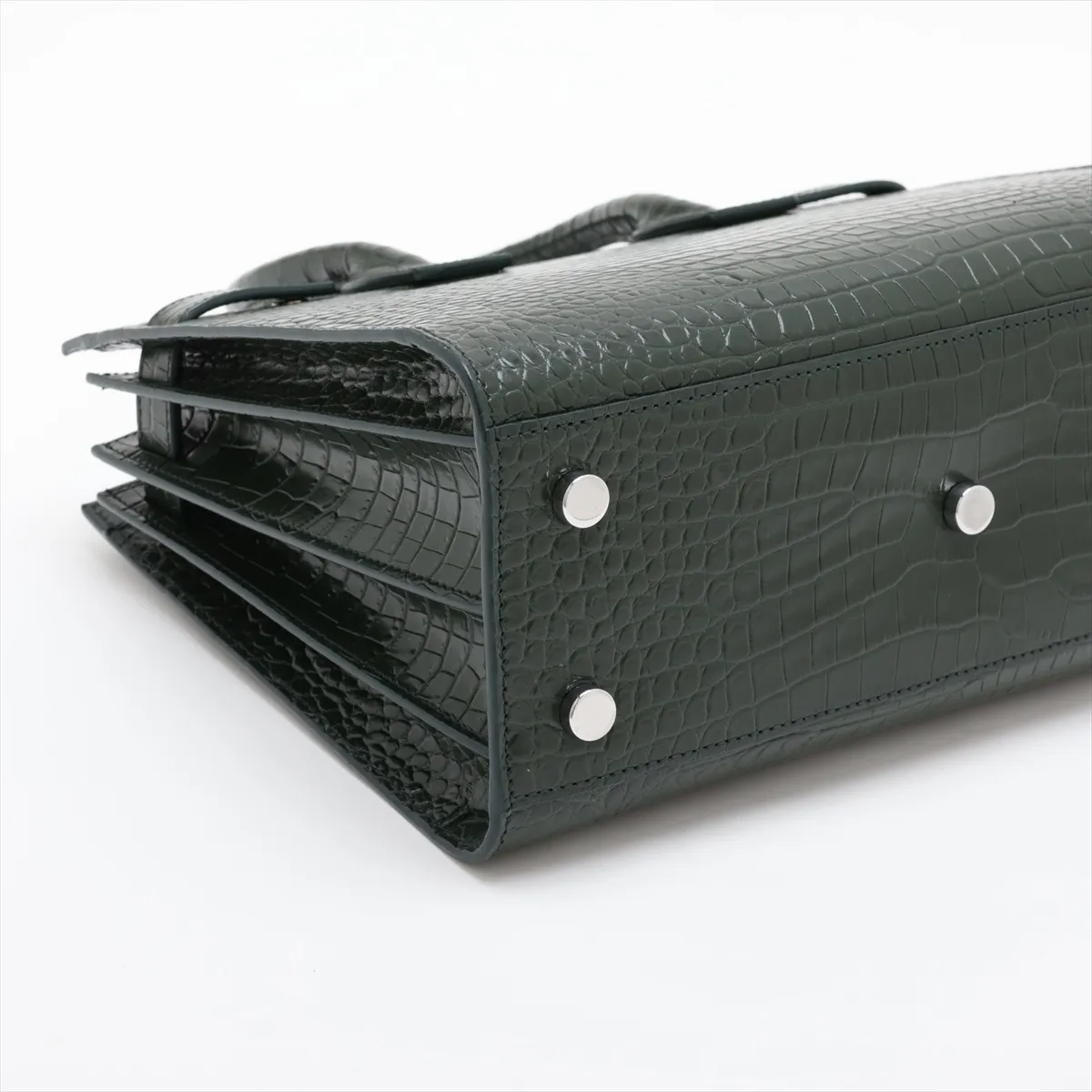 Baby Sac de Jour Crocodile Embossed 2-Way Handbag Green 421863 — view 4