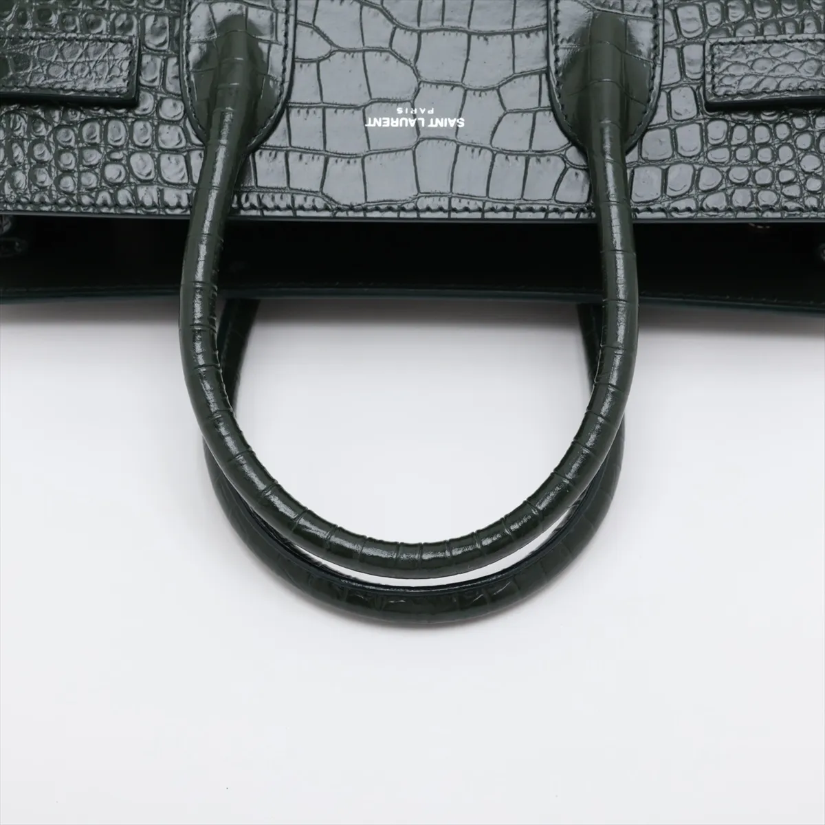 Baby Sac de Jour Crocodile Embossed 2-Way Handbag Green 421863 — view 5