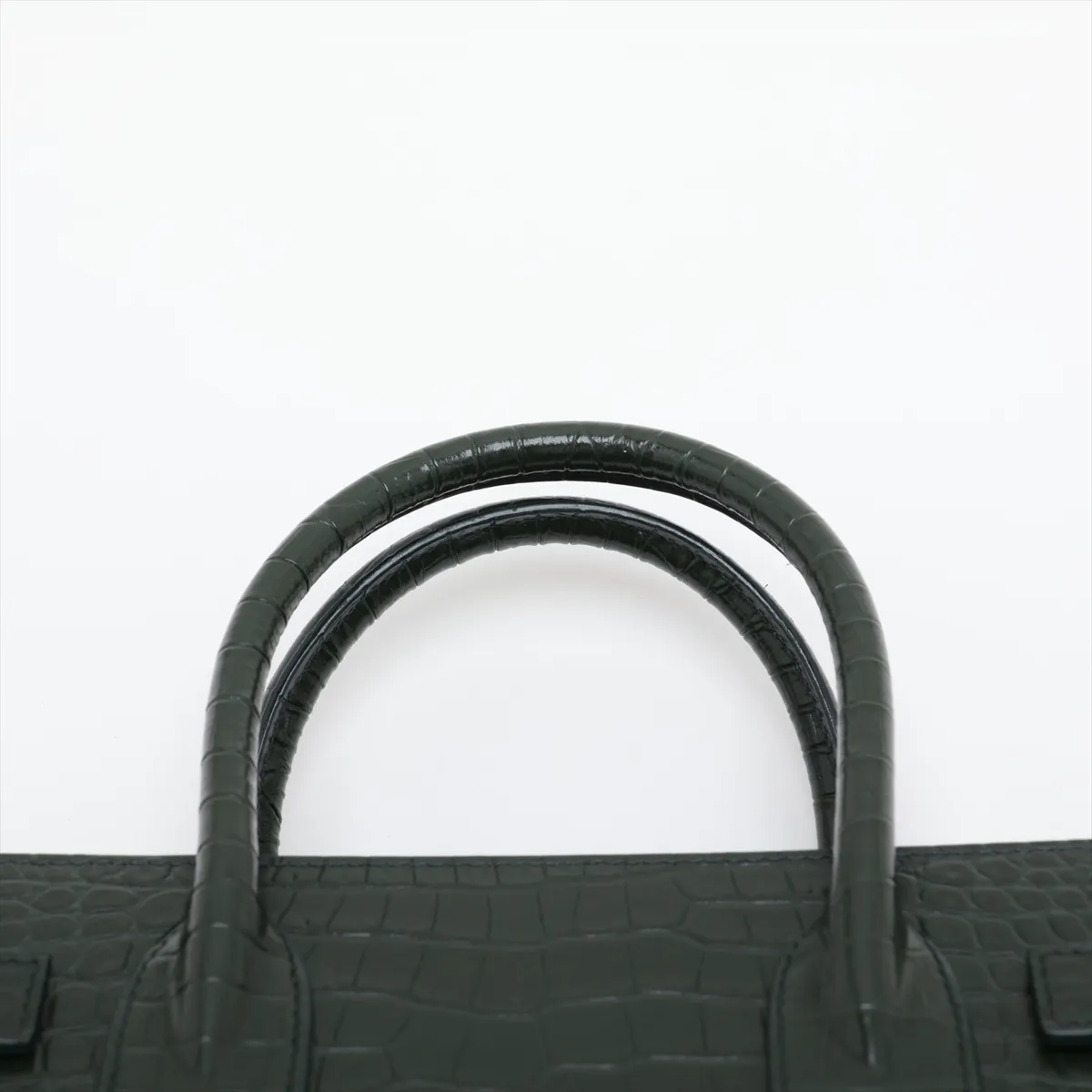 Baby Sac de Jour Crocodile Embossed 2-Way Handbag Green 421863 — view 6