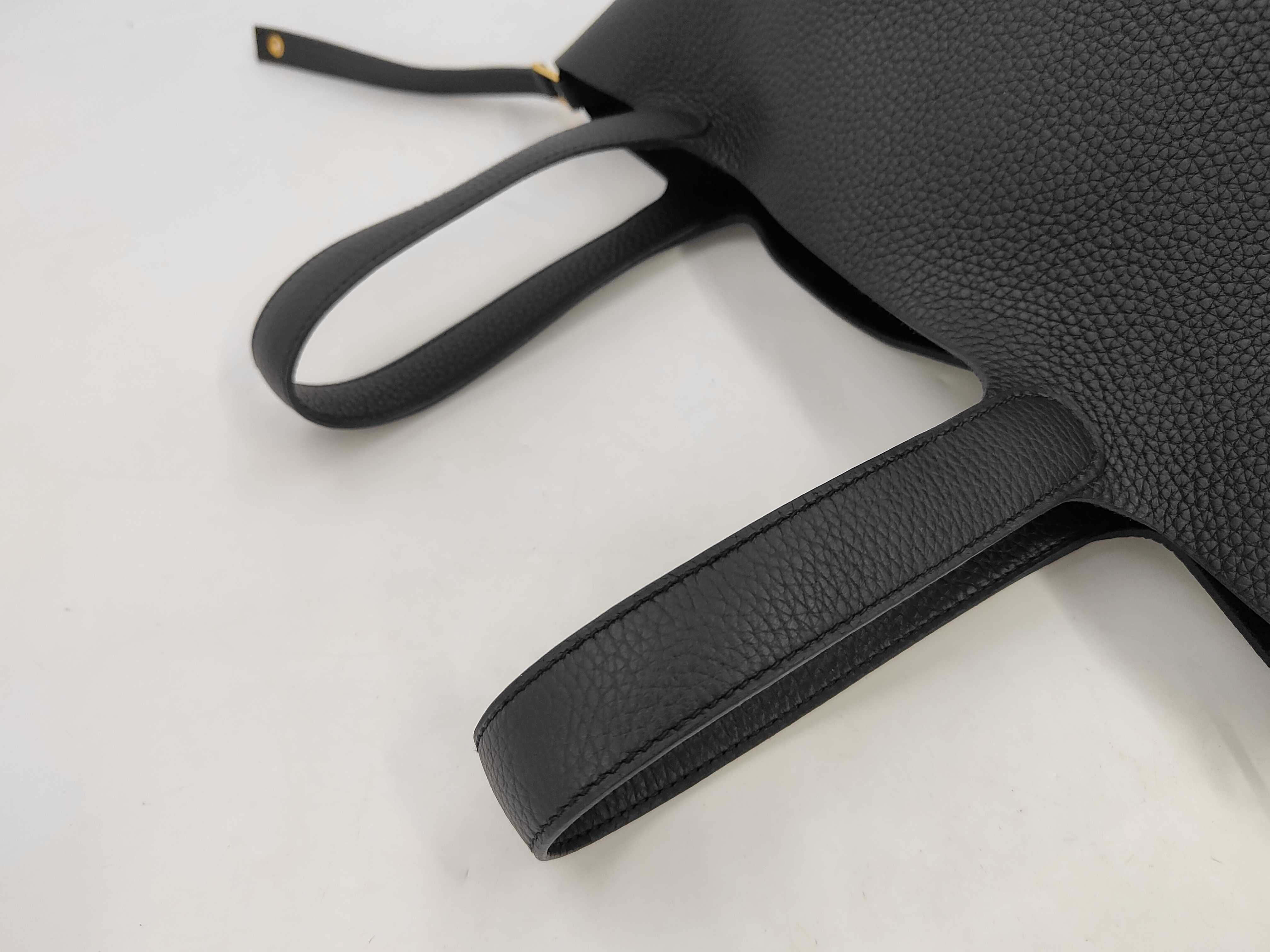 Picotin 2161 Taurillon Leather, Black, Gold Hardware, Z Stamp, Handbag — view 3