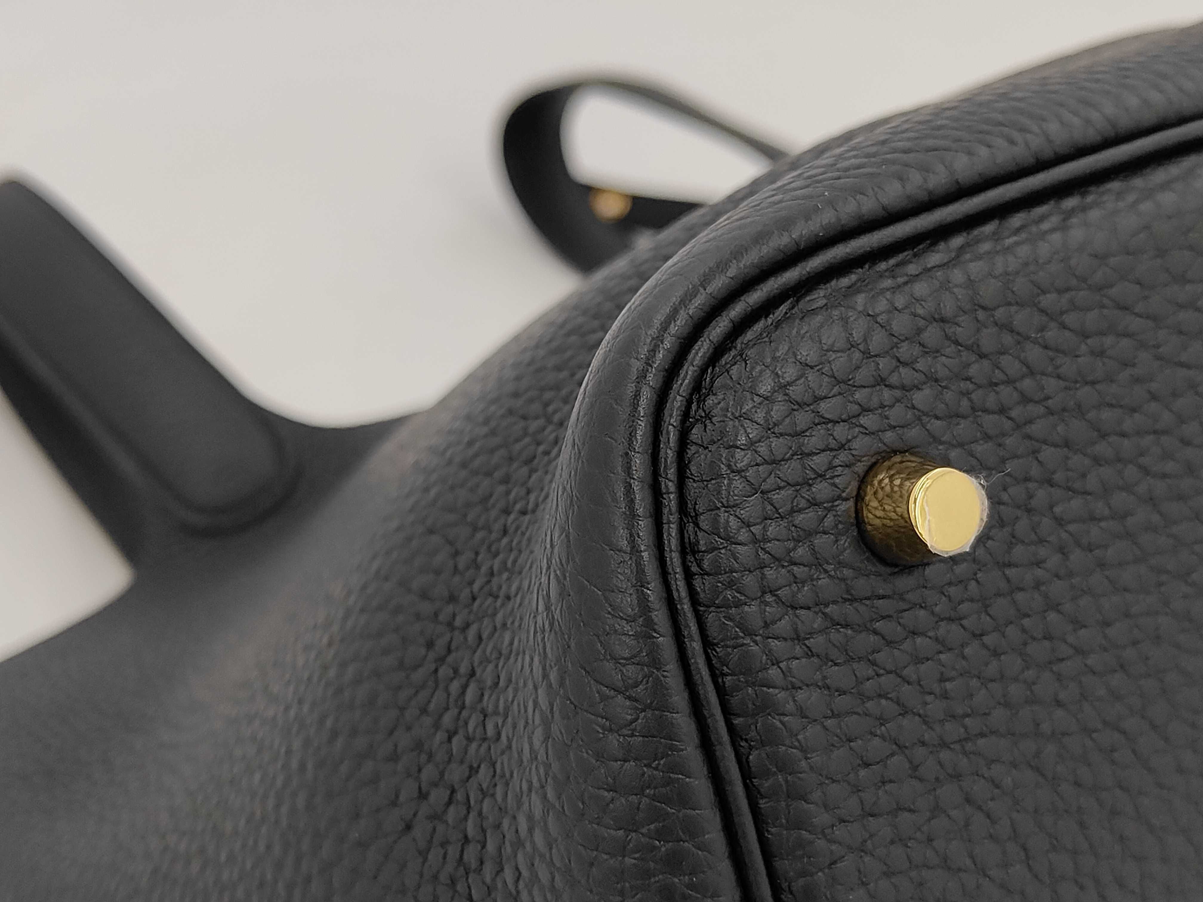 Picotin 2161 Taurillon Leather, Black, Gold Hardware, Z Stamp, Handbag — view 6