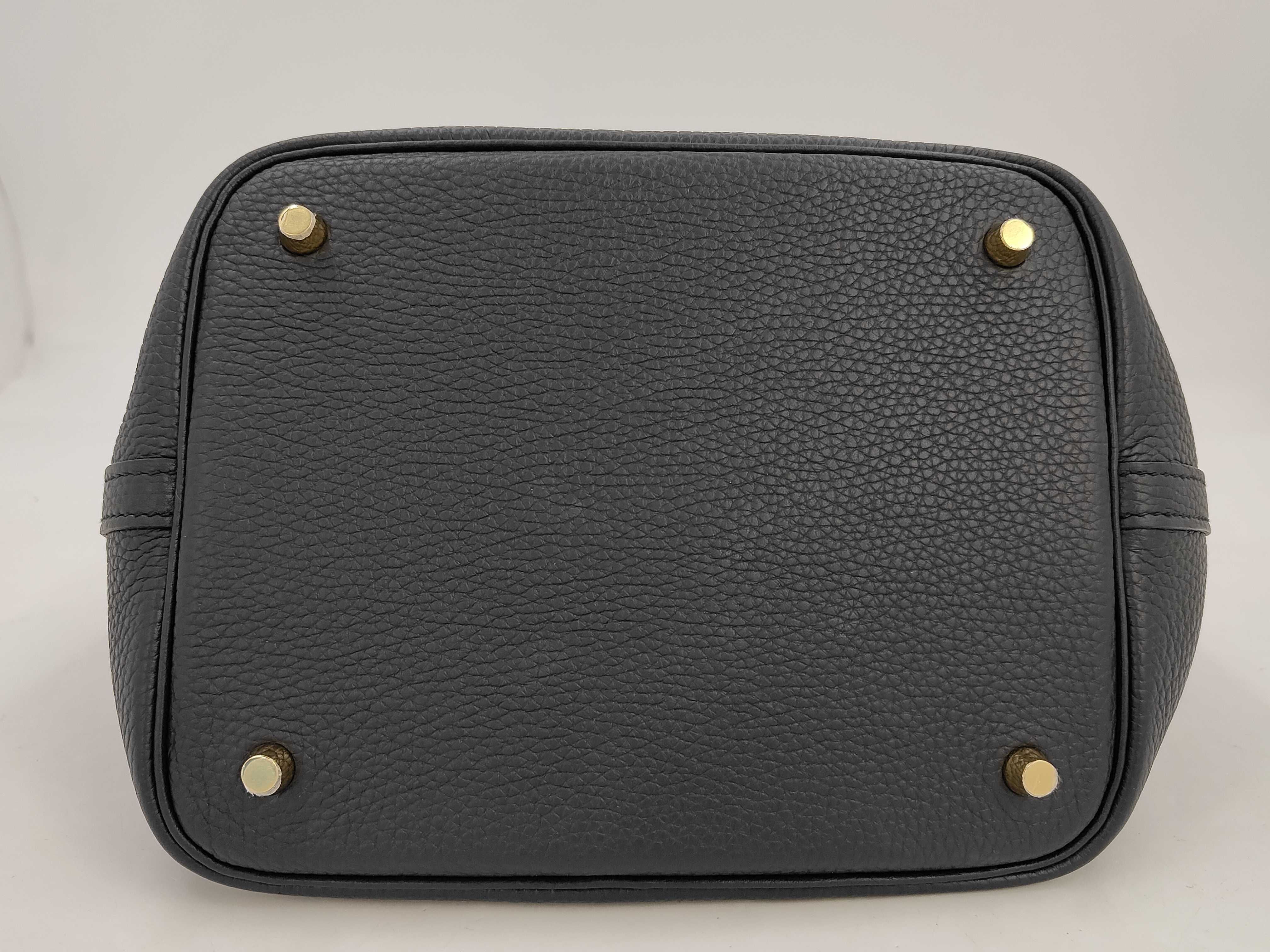 Picotin 2161 Taurillon Leather, Black, Gold Hardware, Z Stamp, Handbag — view 7