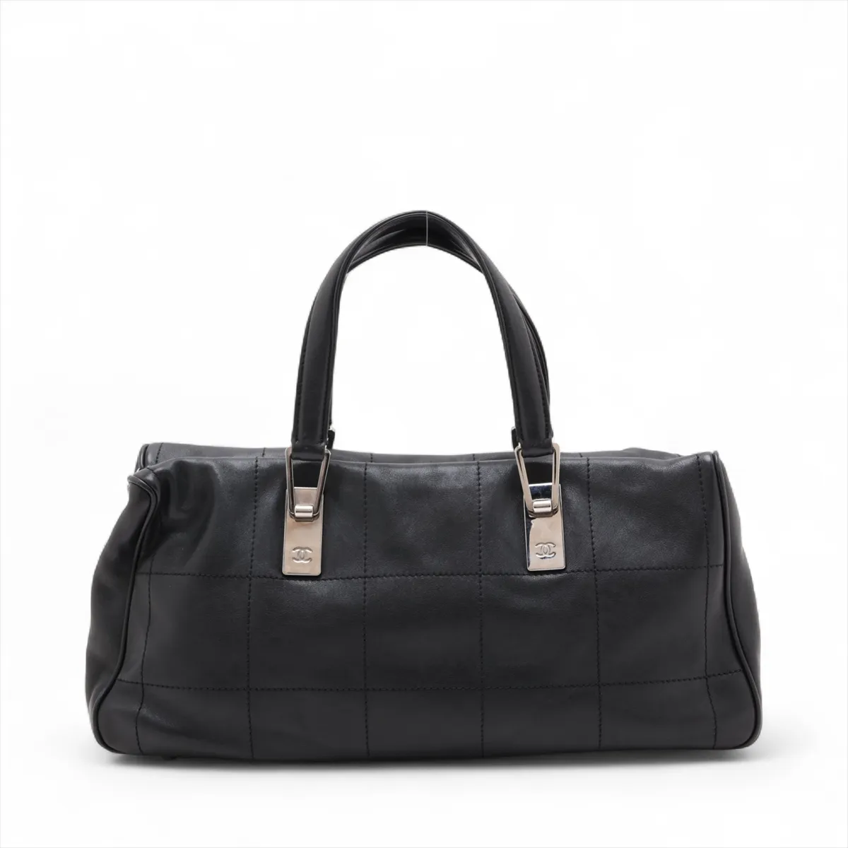 Chocolate Bar Leather Handbag, Black with Silver Hardware, Item No. 7648273 (Serial No. 7) — view 2
