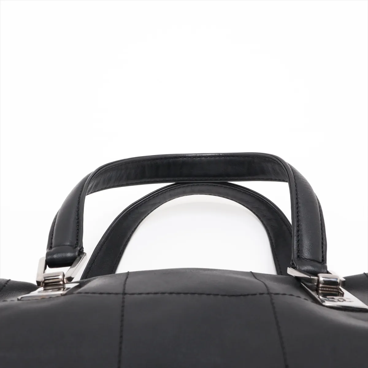 Chocolate Bar Leather Handbag, Black with Silver Hardware, Item No. 7648273 (Serial No. 7) — view 6
