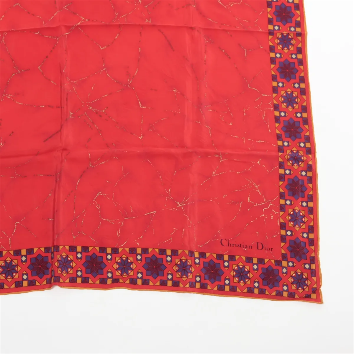 scarf, material unknown, red, — view 4