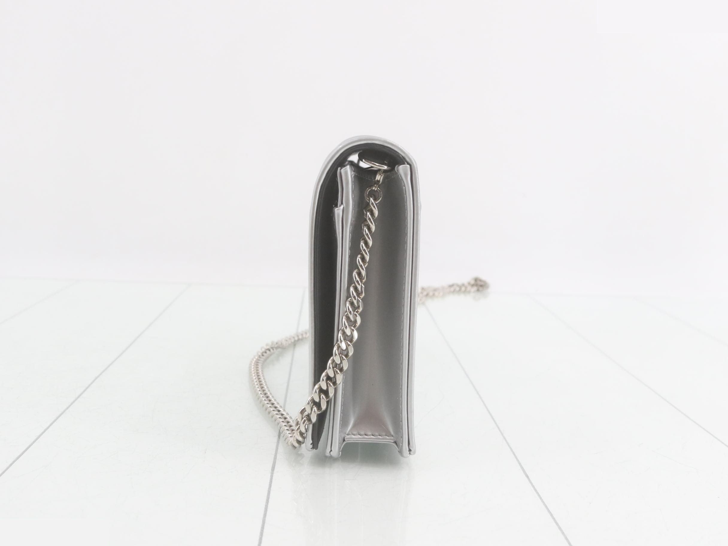 Diorama Chain Shoulder Bag, Silver — view 3