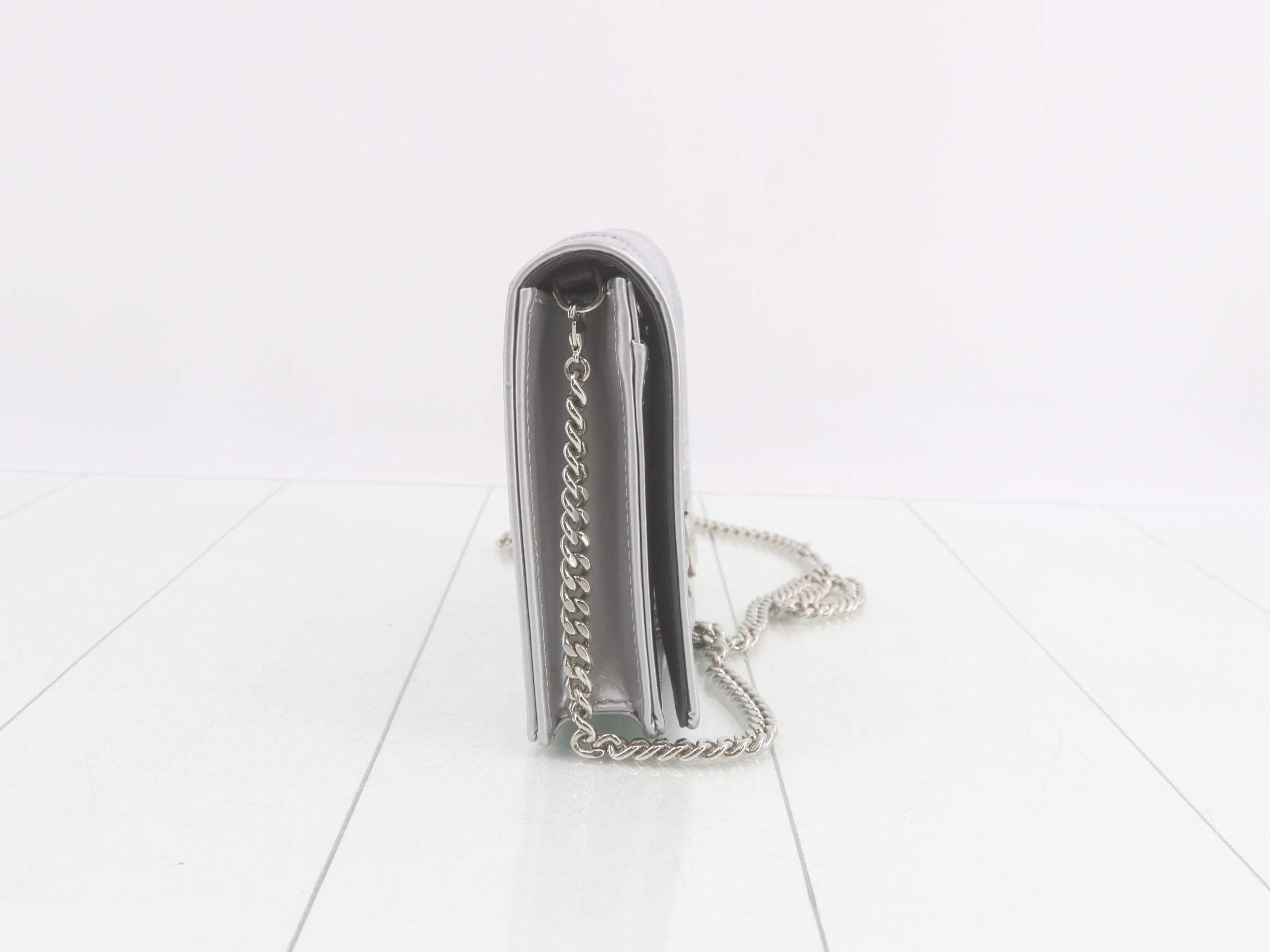 Diorama Chain Shoulder Bag, Silver — view 4