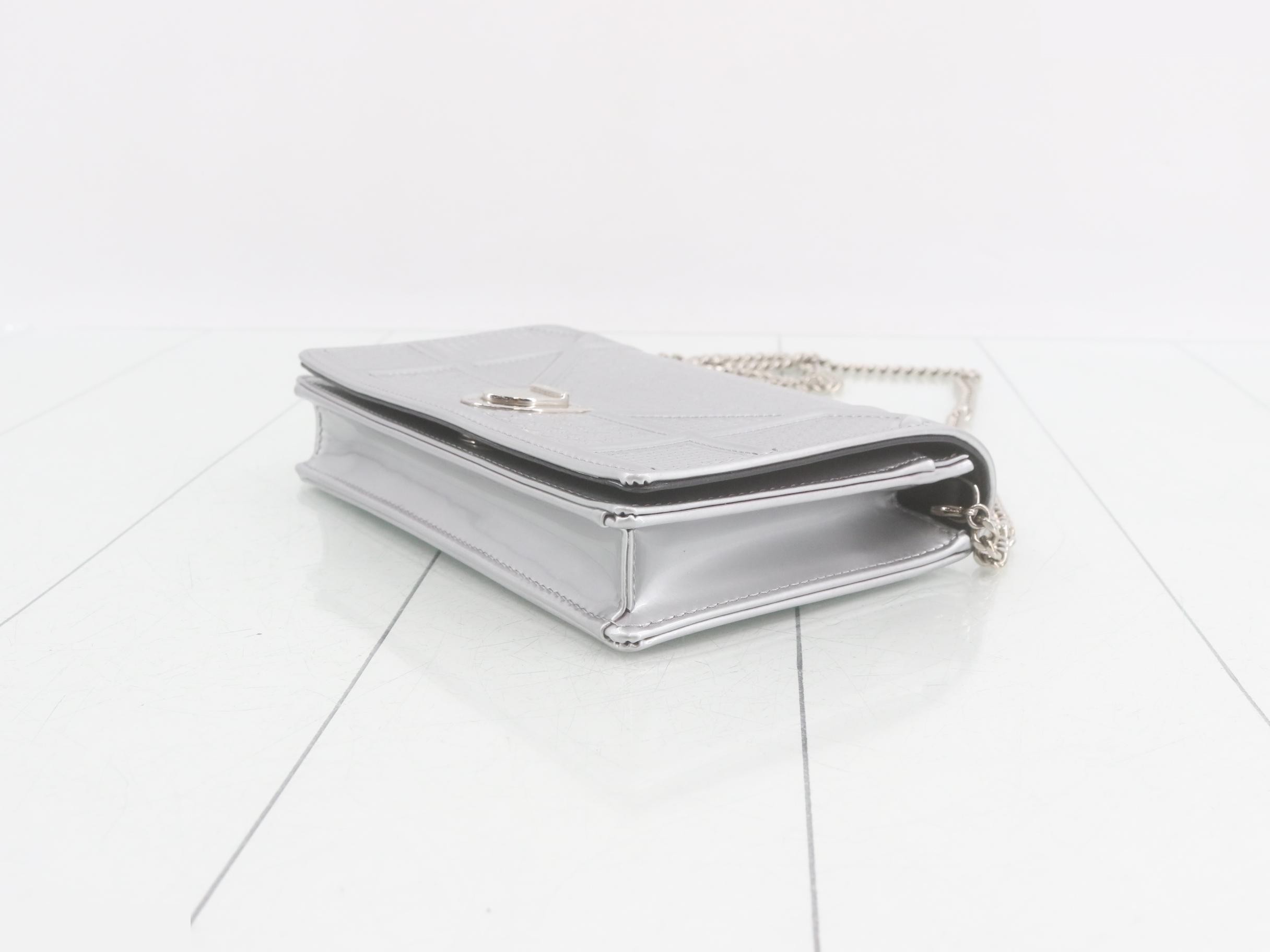 Diorama Chain Shoulder Bag, Silver — view 6
